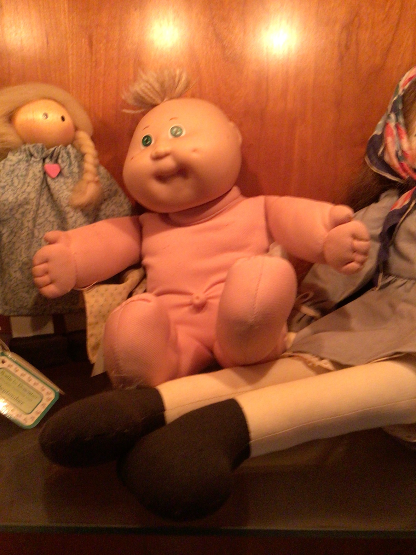 Doll Collection: pink plush baby doll and two cloth dolls - image 4 of 5