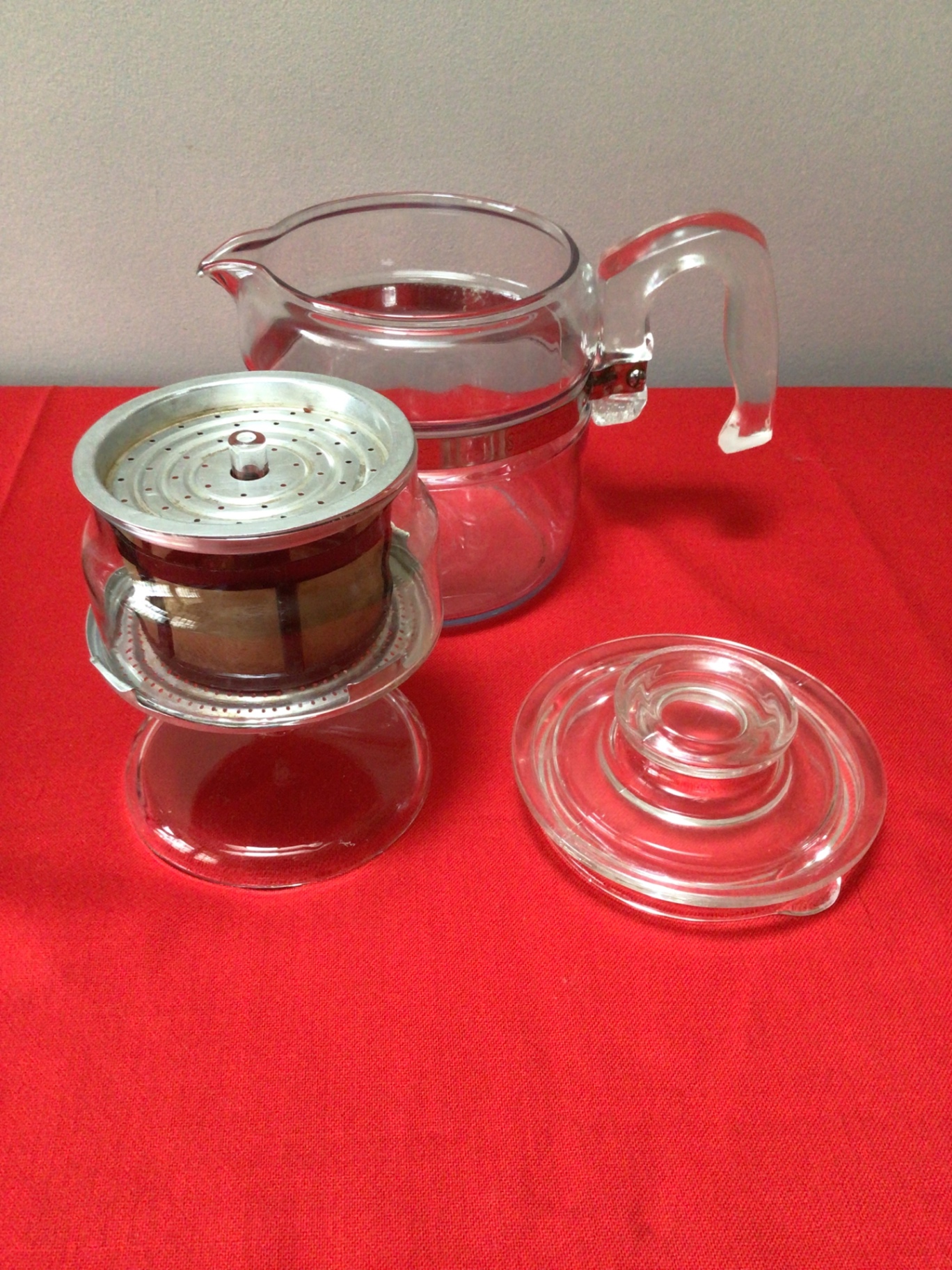 Hand-painted ceramic teapot and clear glass teapots with lids - image 4 of 5