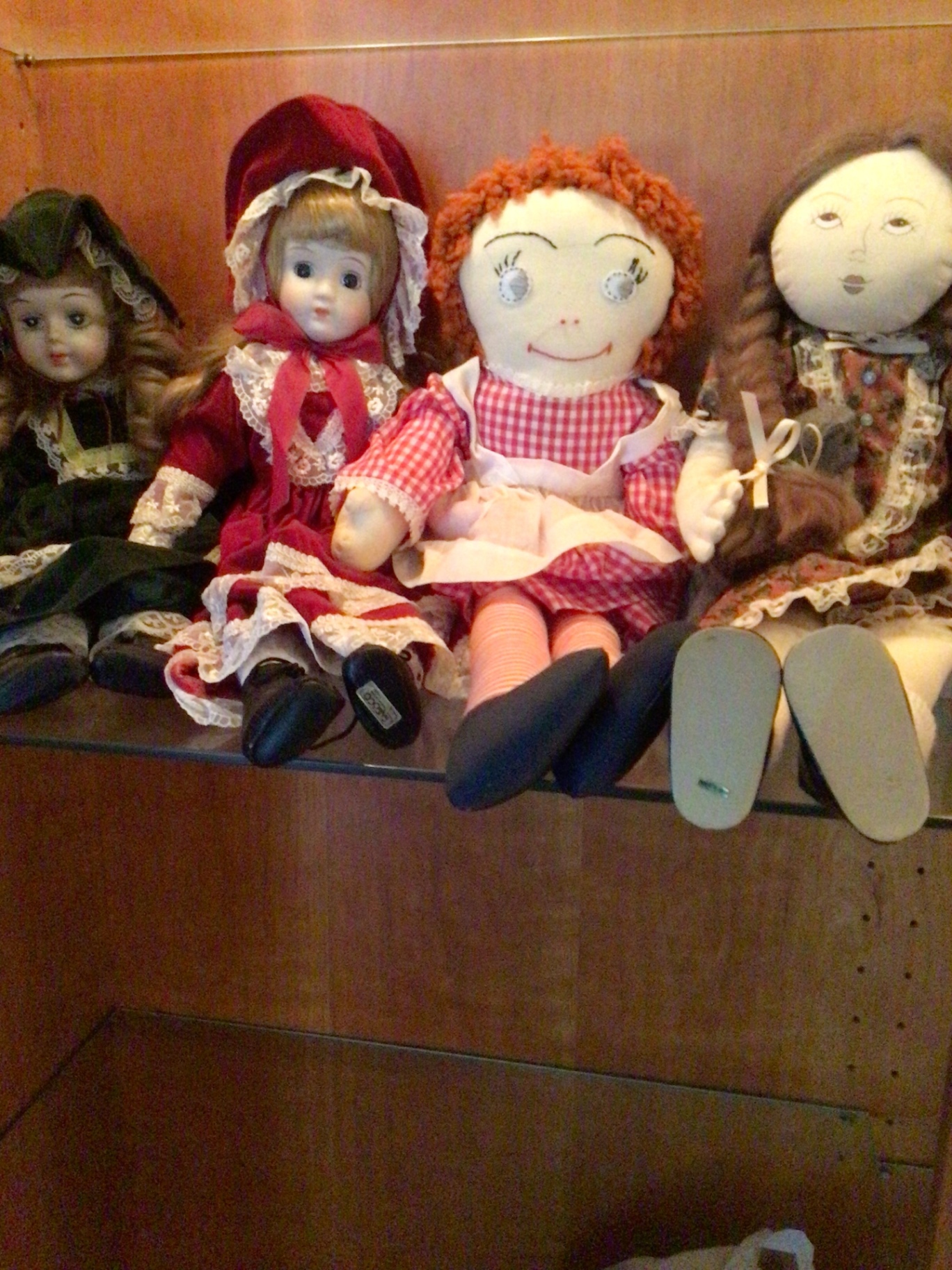 Cloth dolls in vintage dresses - image 1 of 3