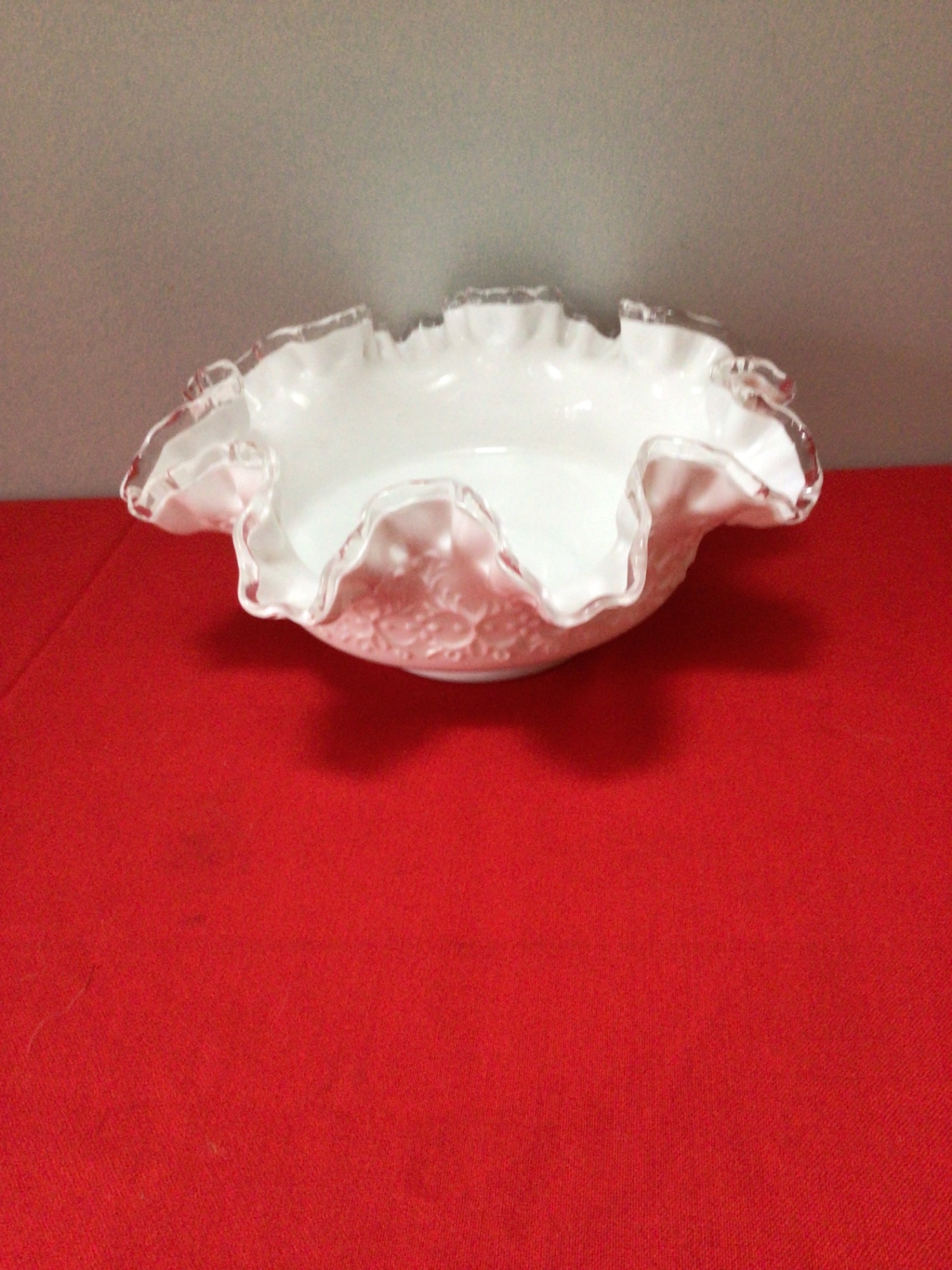 Fenton Milk glass ruffled-edge compote bowl - image 1 of 3