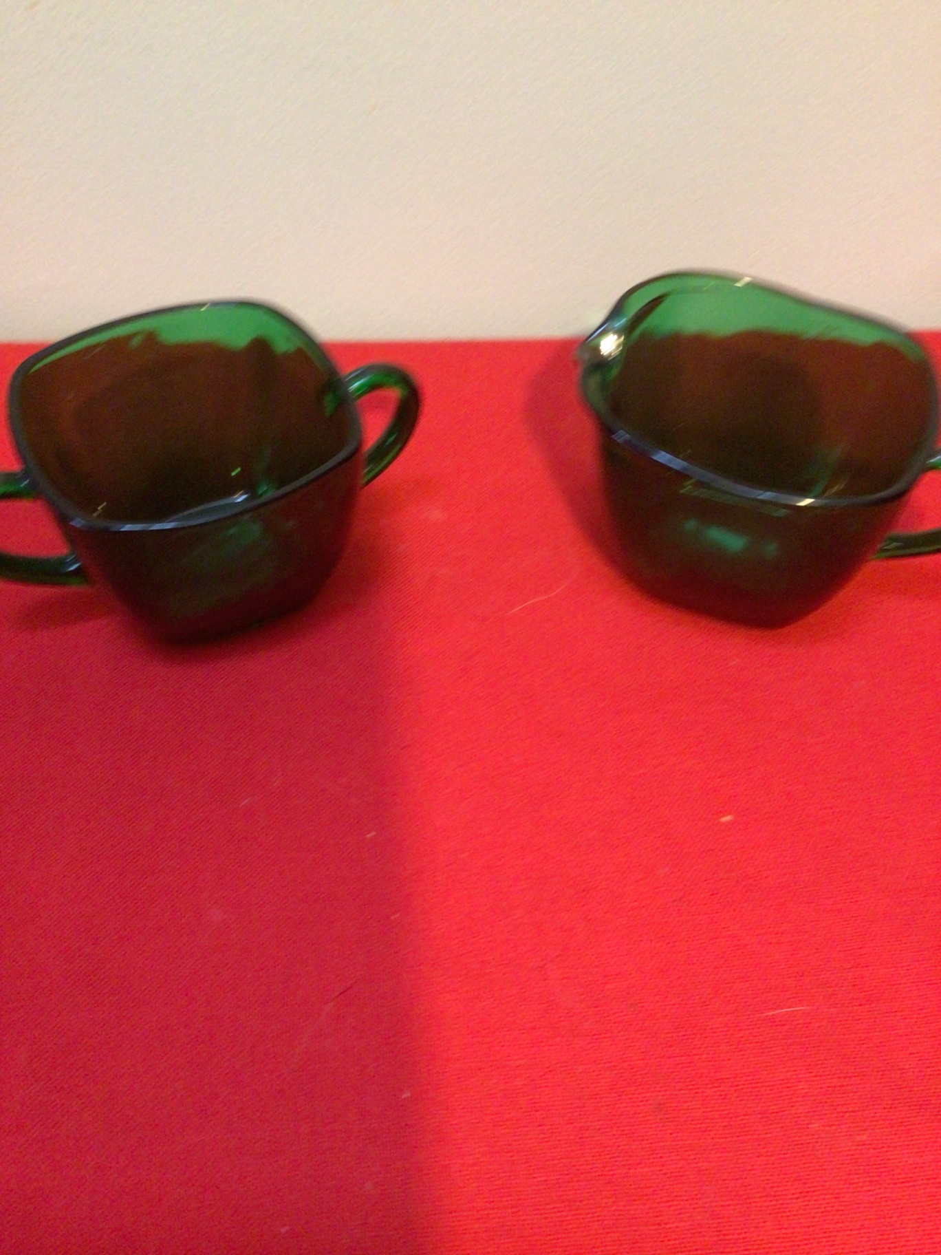 Blue-and-white porcelain bowls, salt-and-pepper shakers, and green glass mugs - image 4 of 4