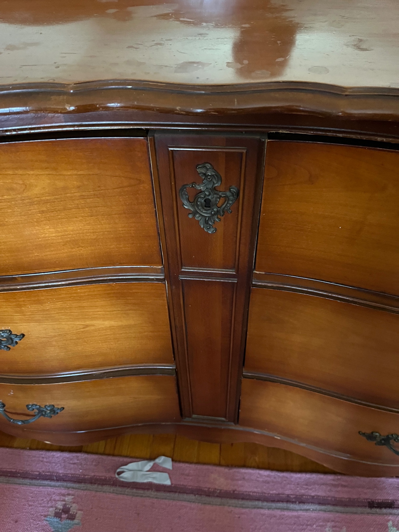 Vintage Six-drawer dresser with mirror- see description - image 2 of 5