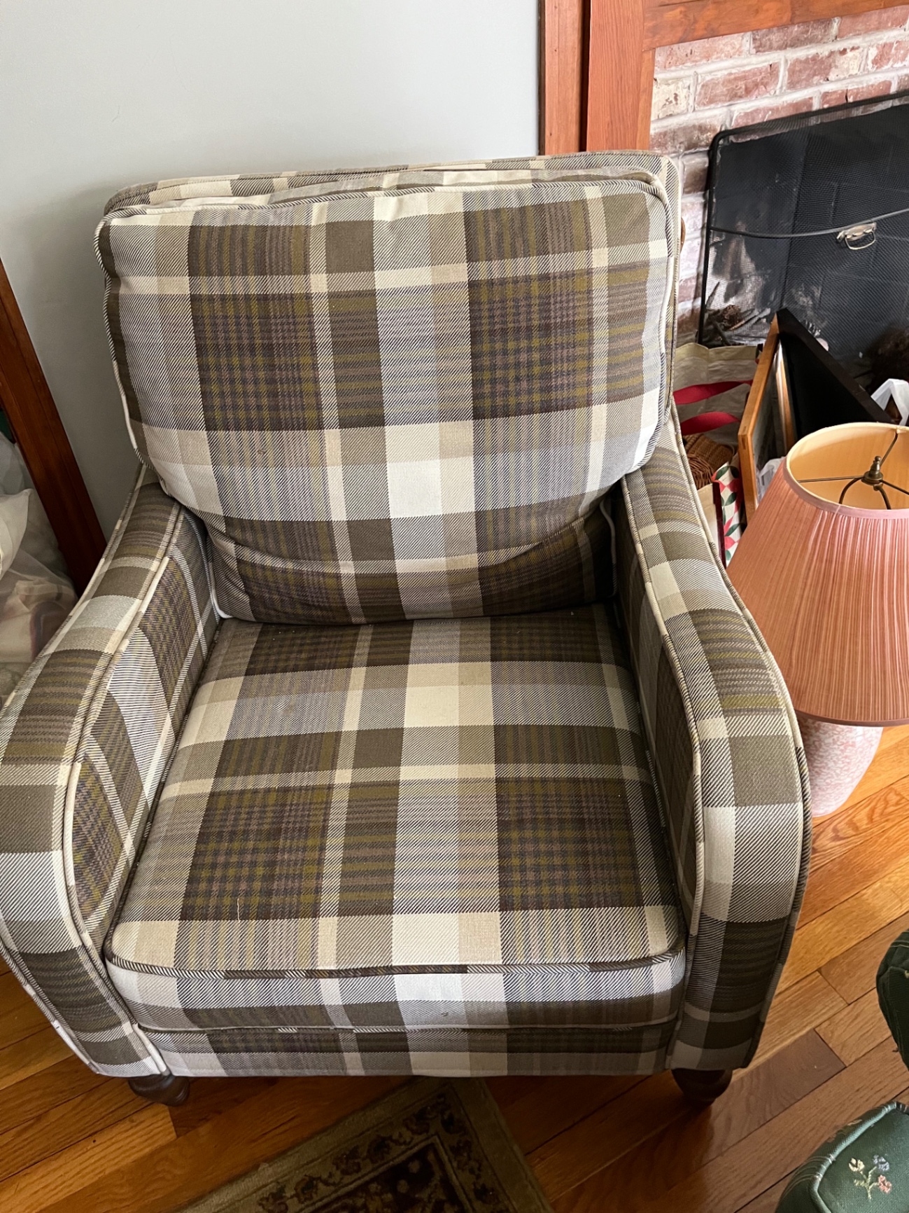 Plaid Upholstered Armchair - image 1 of 2