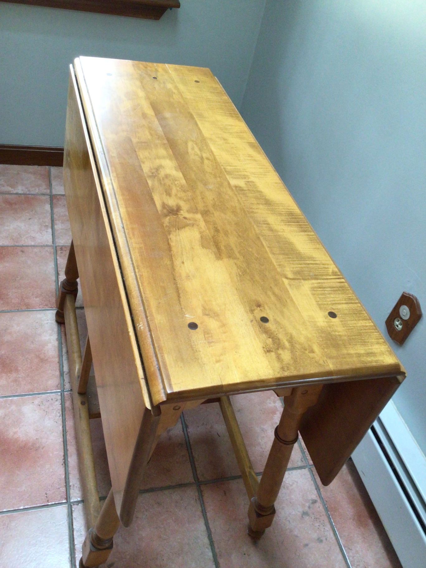 Wooden drop-leaf dining table - image 6 of 6