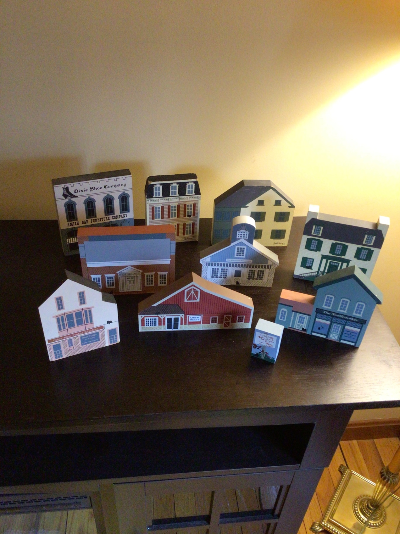 Set of wooden miniature town buildings - image 1 of 6