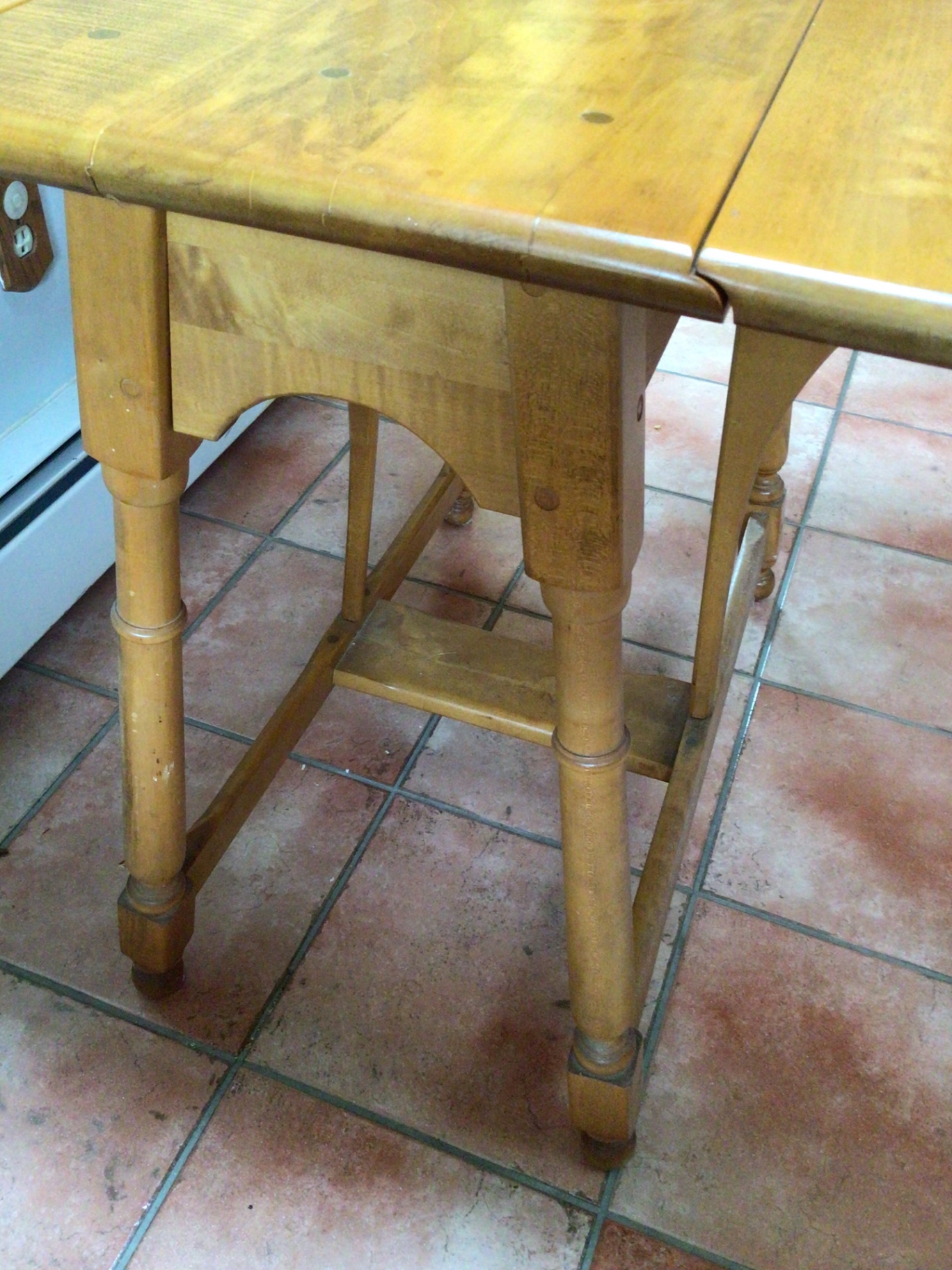 Wooden drop-leaf dining table - image 5 of 6