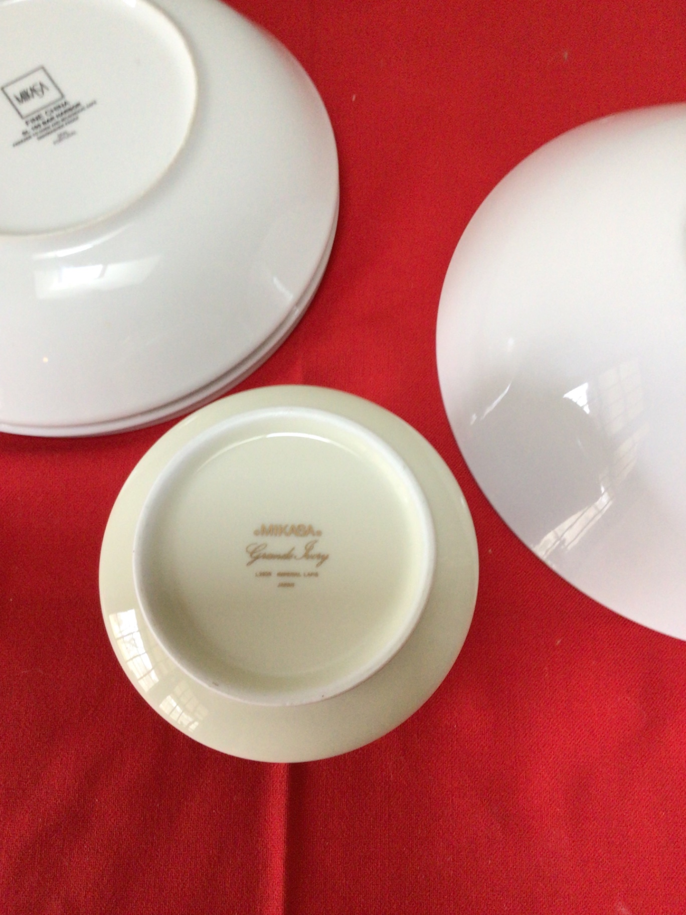 Mikasa porcelain dinnerware set with plates, bowls, and lidded container - image 4 of 4