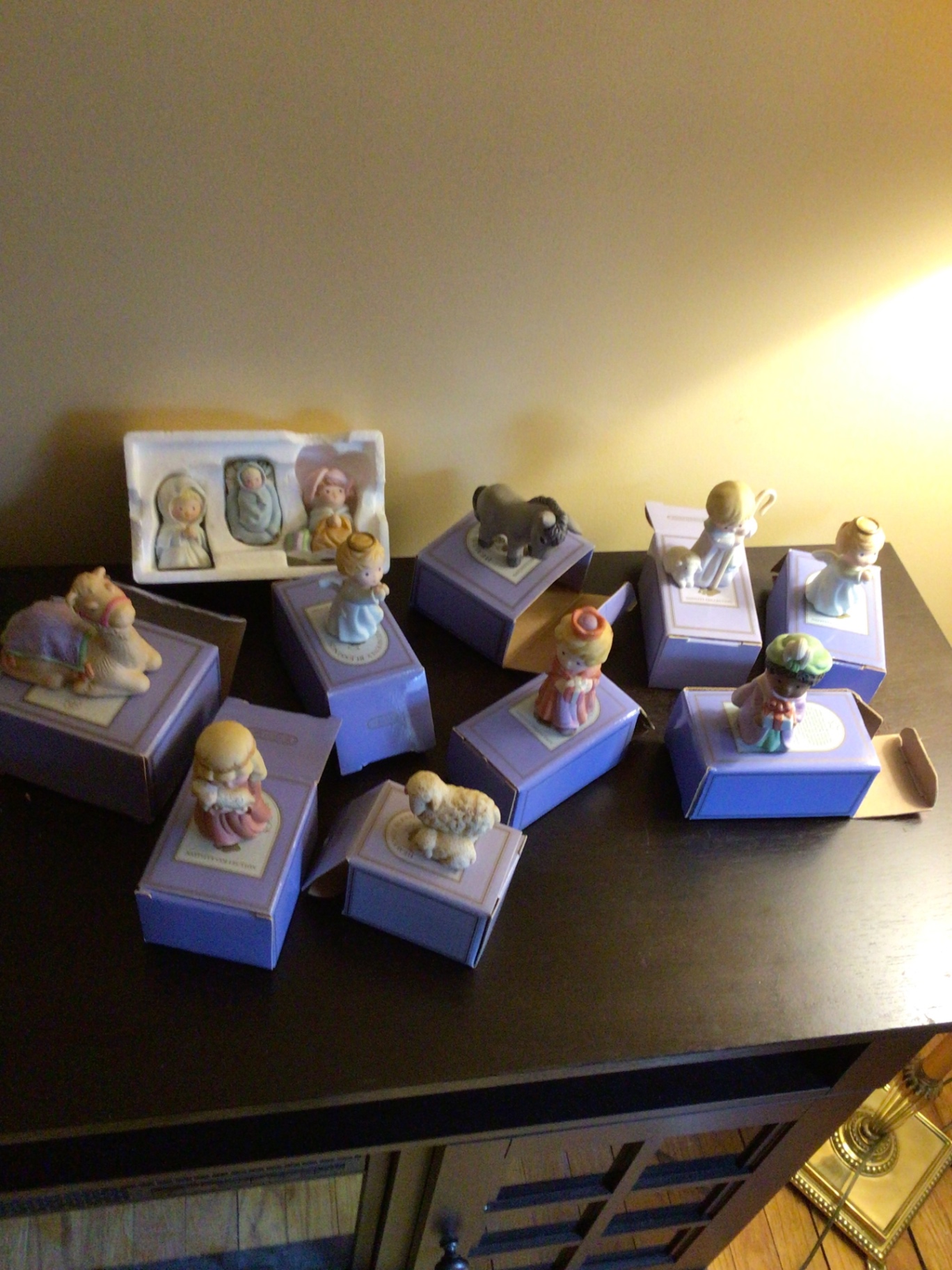 Nativity Collection Figurines on Blue Boxes - image 1 of 5