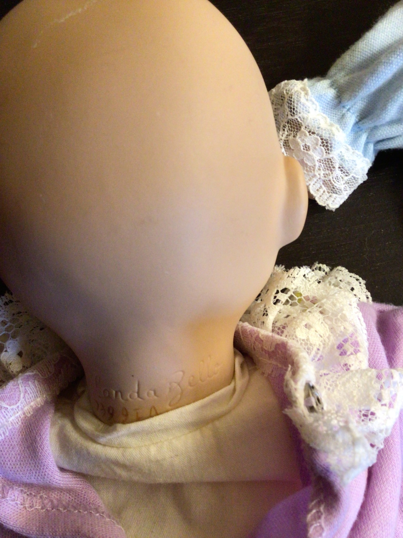 Two pastel-clothed cloth dolls with lace trim - image 5 of 5