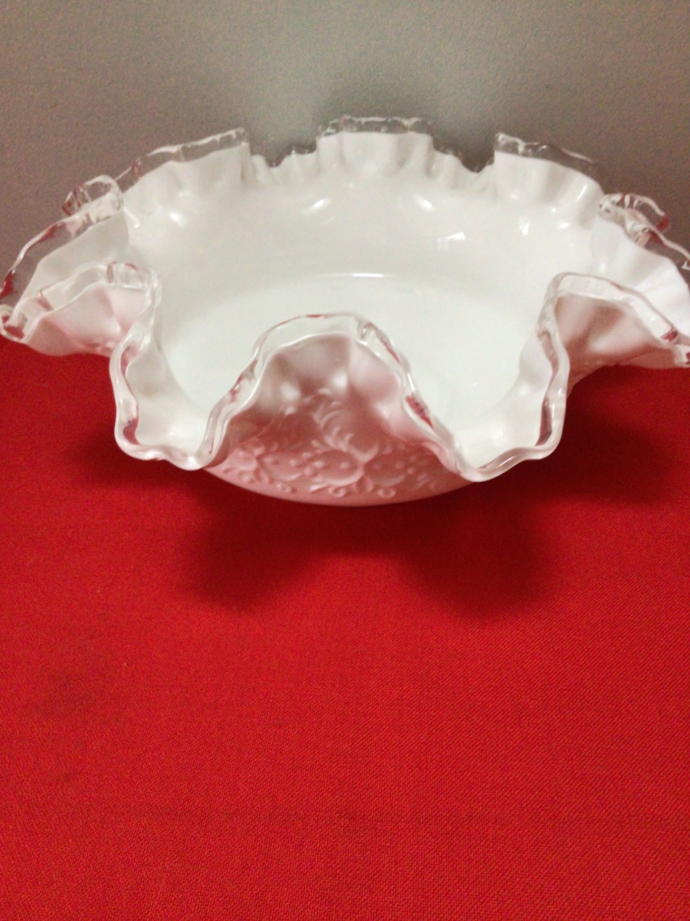 Fenton Milk glass ruffled-edge compote bowl - image 3 of 3