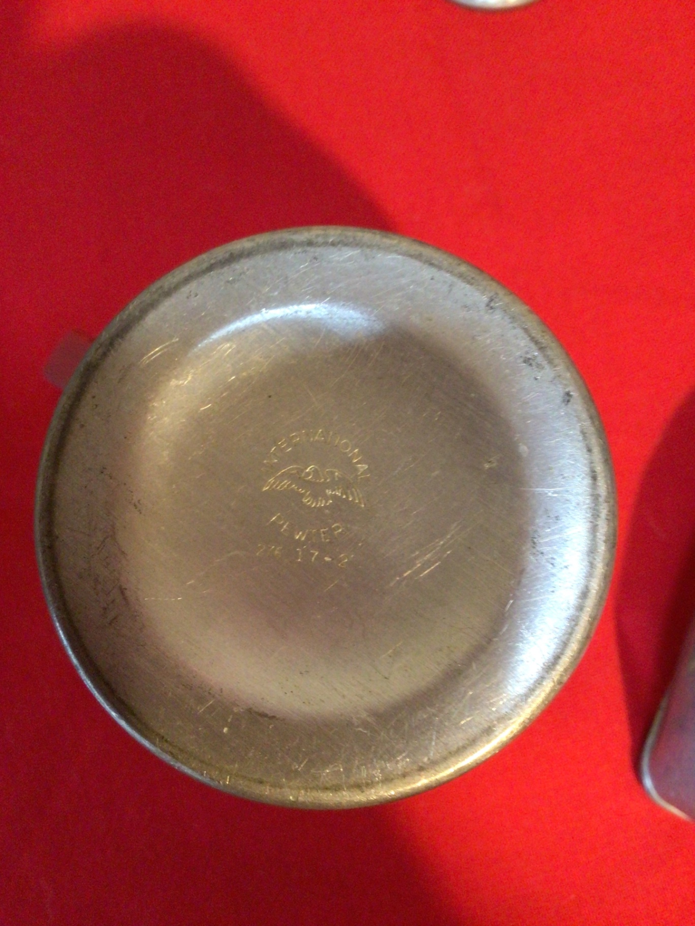 Pewter pitcher, salt and pepper shakers, and serving dish - image 4 of 4