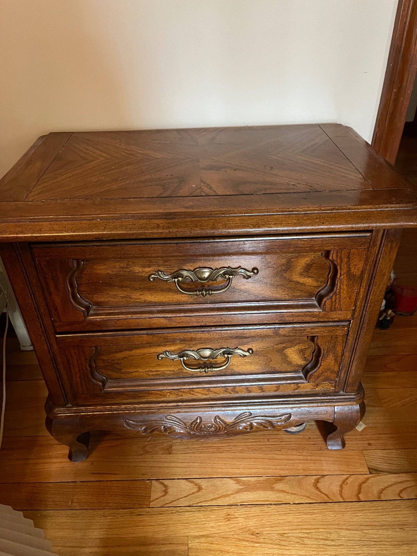  two-drawer wooden nightstand - image 1 of 2