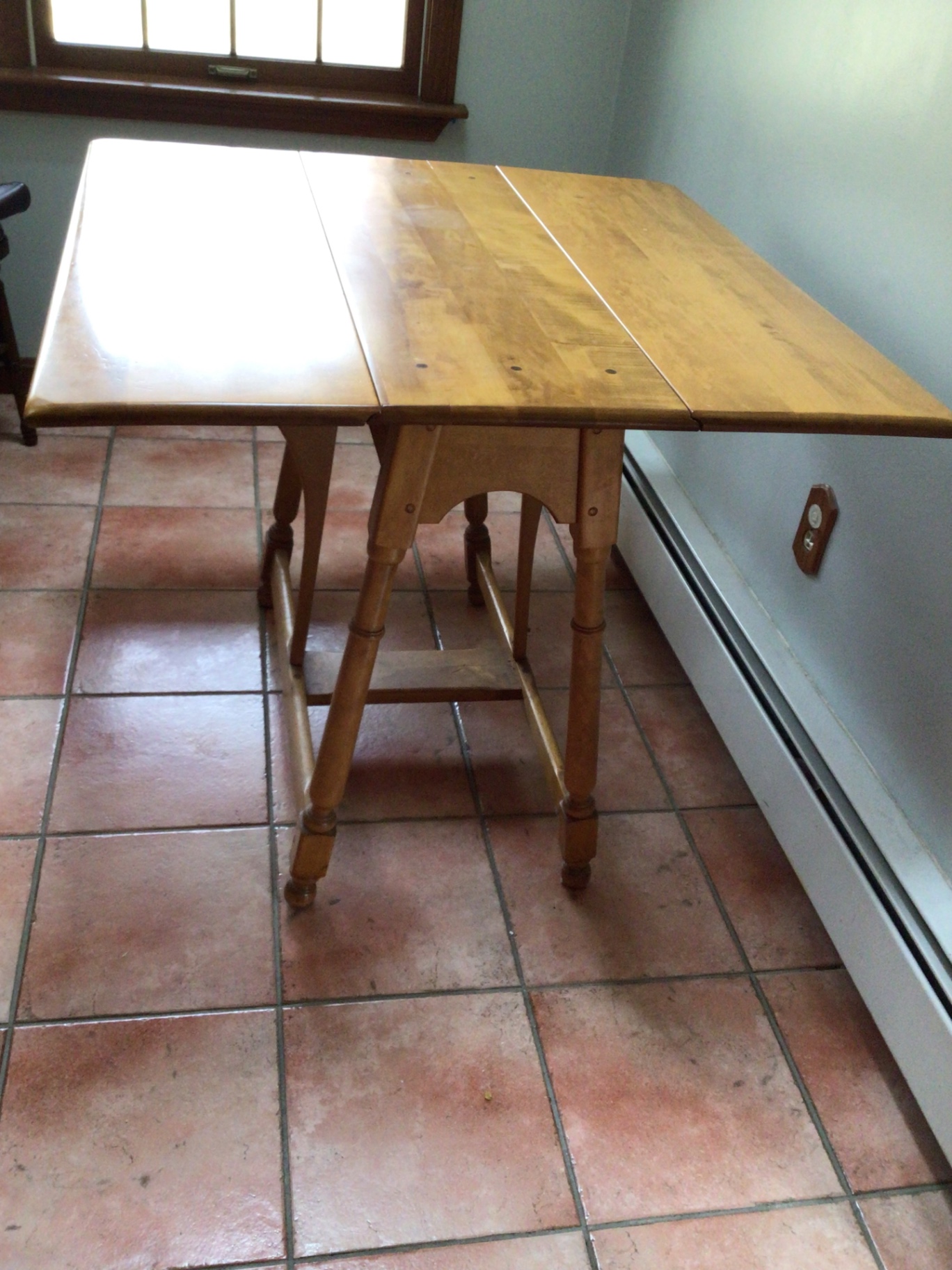 Wooden drop-leaf dining table - image 1 of 6
