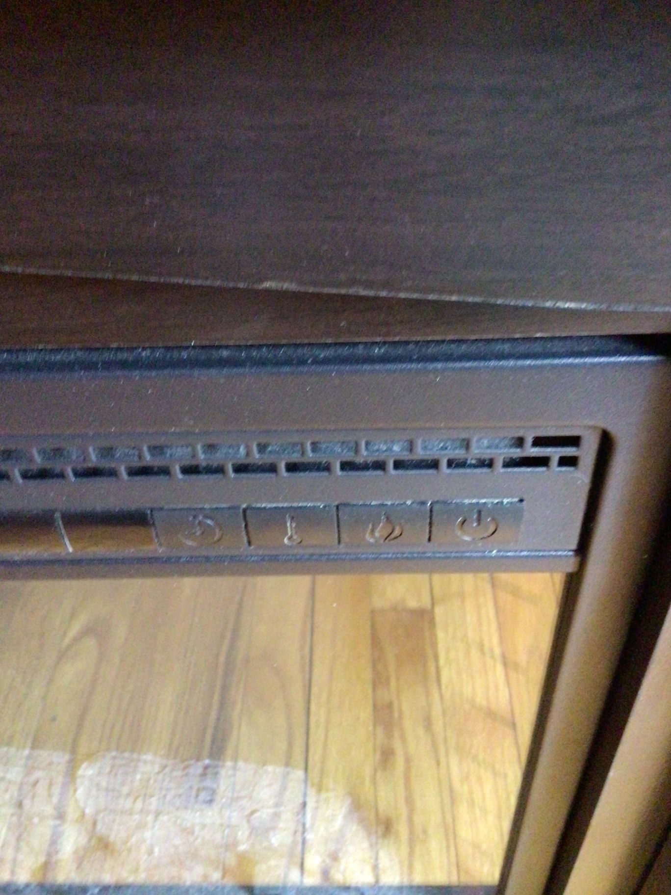 Dark Wood Fireplace Console with Built-in Fireplace and Glass Cabinets - image 2 of 3