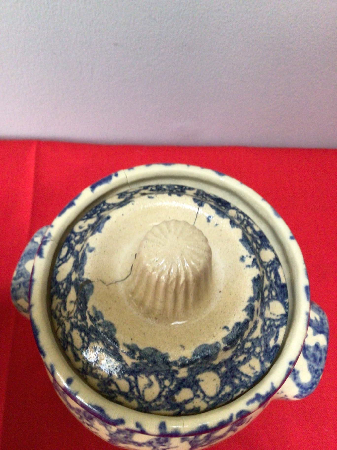 Blue and white crackle-glaze ceramic jars with lids - image 4 of 4