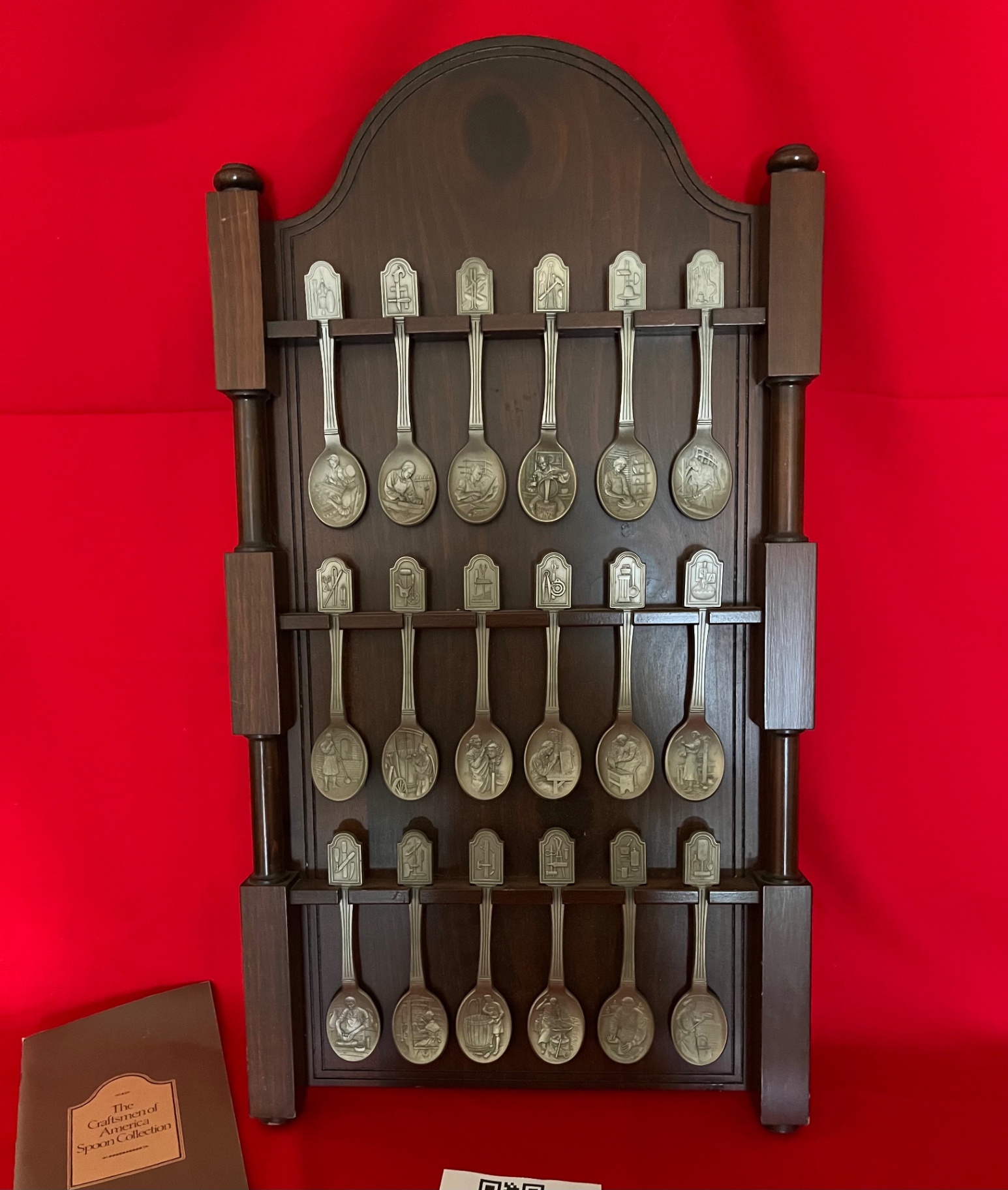 The Craftsmen of America Spoon Collection on Wooden Display Rack - image 4 of 4
