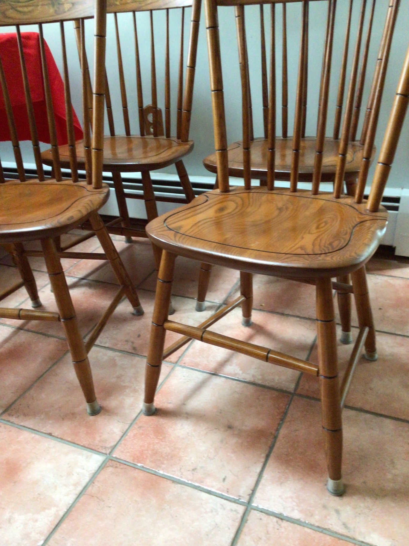 Wooden dining chairs with spindle backs - image 4 of 5