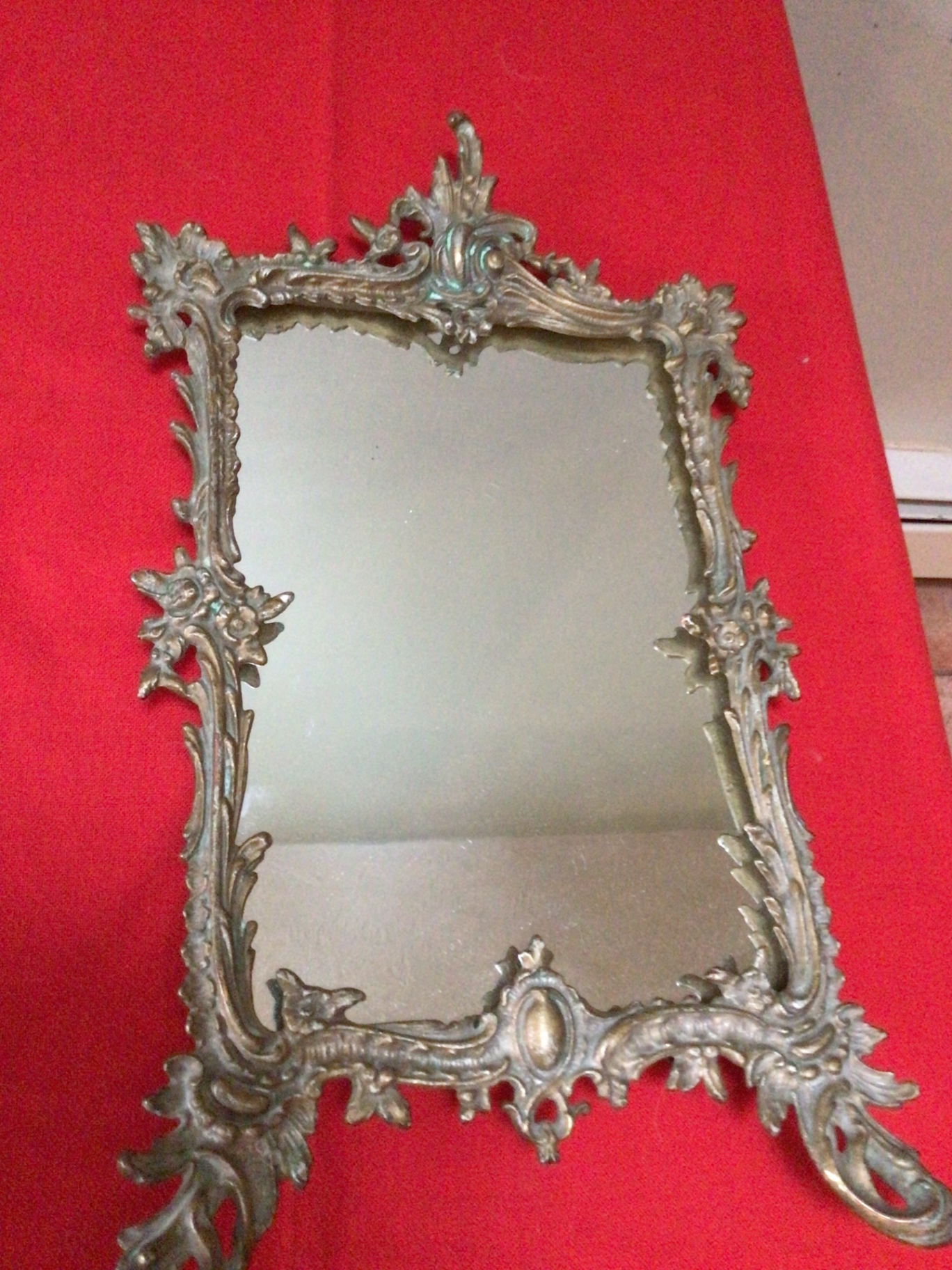 Ornate metal-framed mirror - image 1 of 3