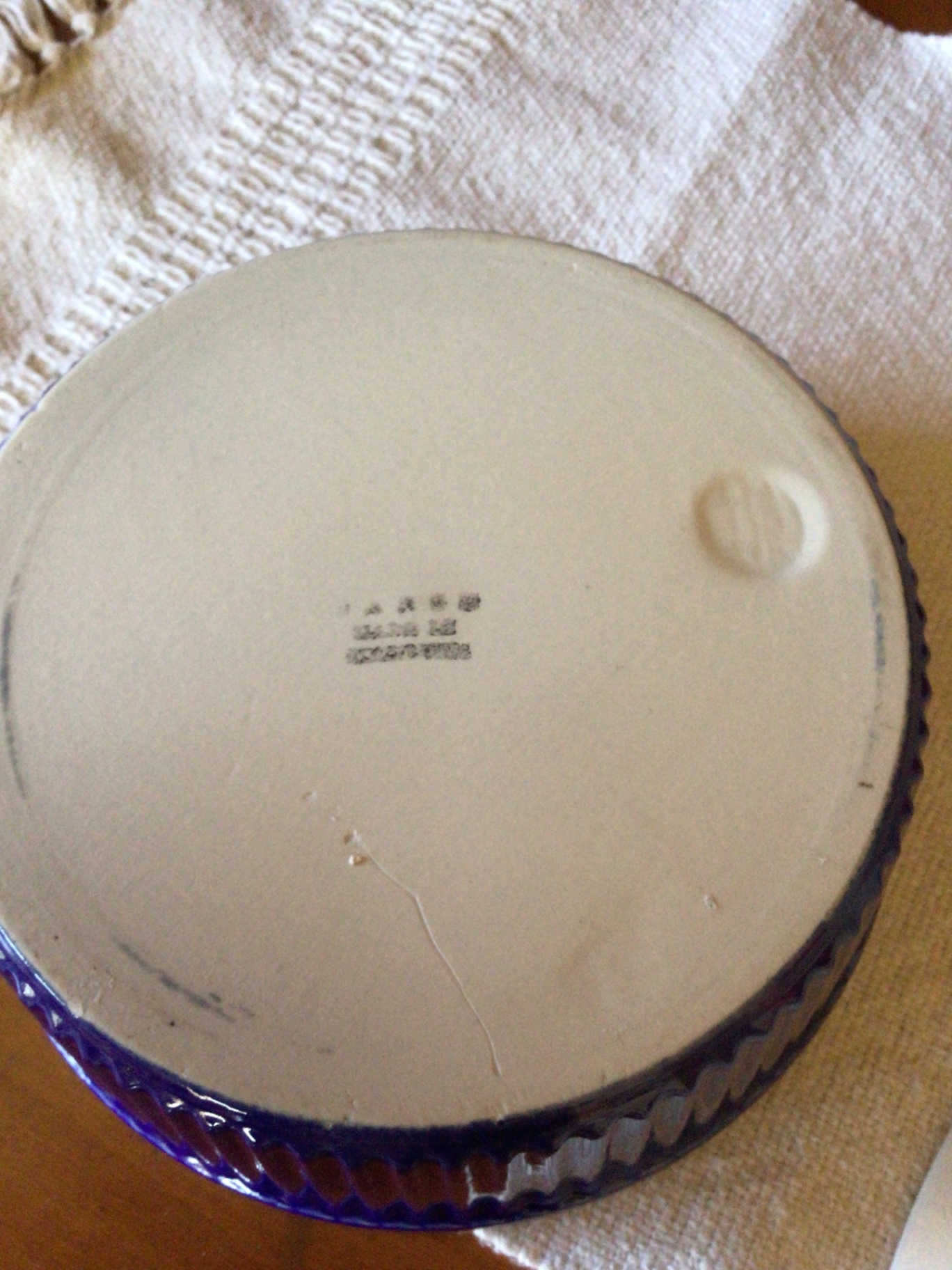 Floral plate, purple ribbed bowl, and white pitcher - image 5 of 5