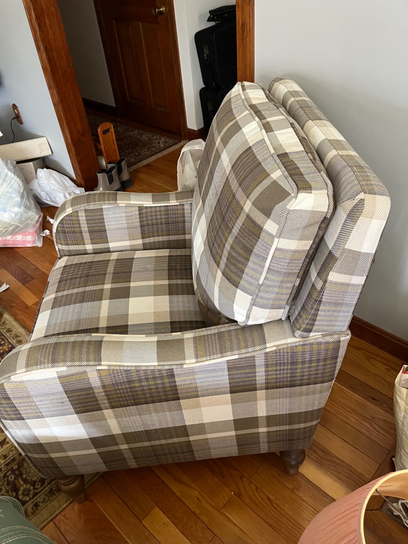 Plaid Upholstered Armchair - image 2 of 2