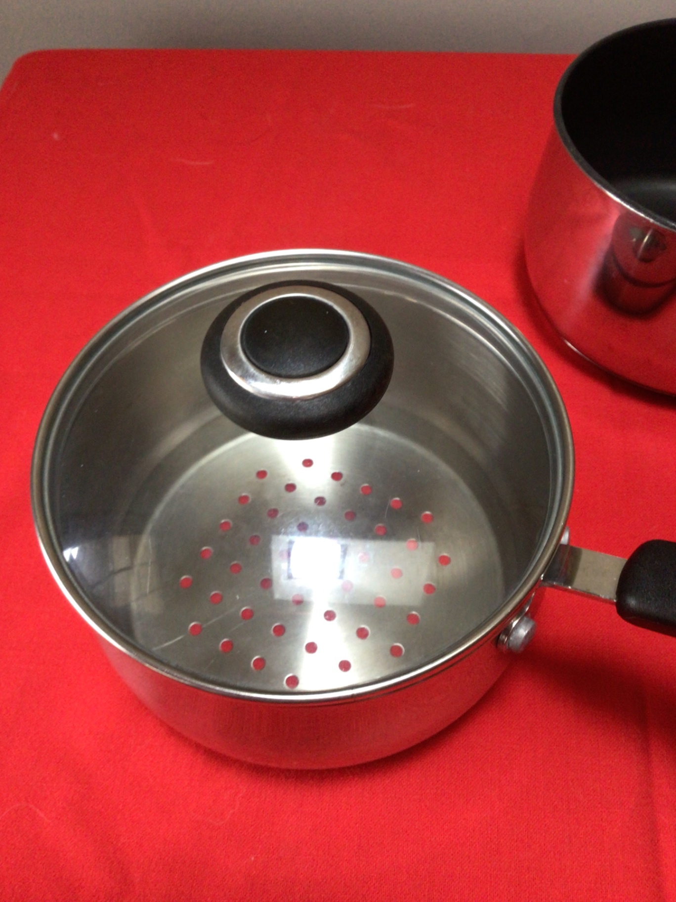 Set of metal cookware with lids and steamer insert - image 6 of 8