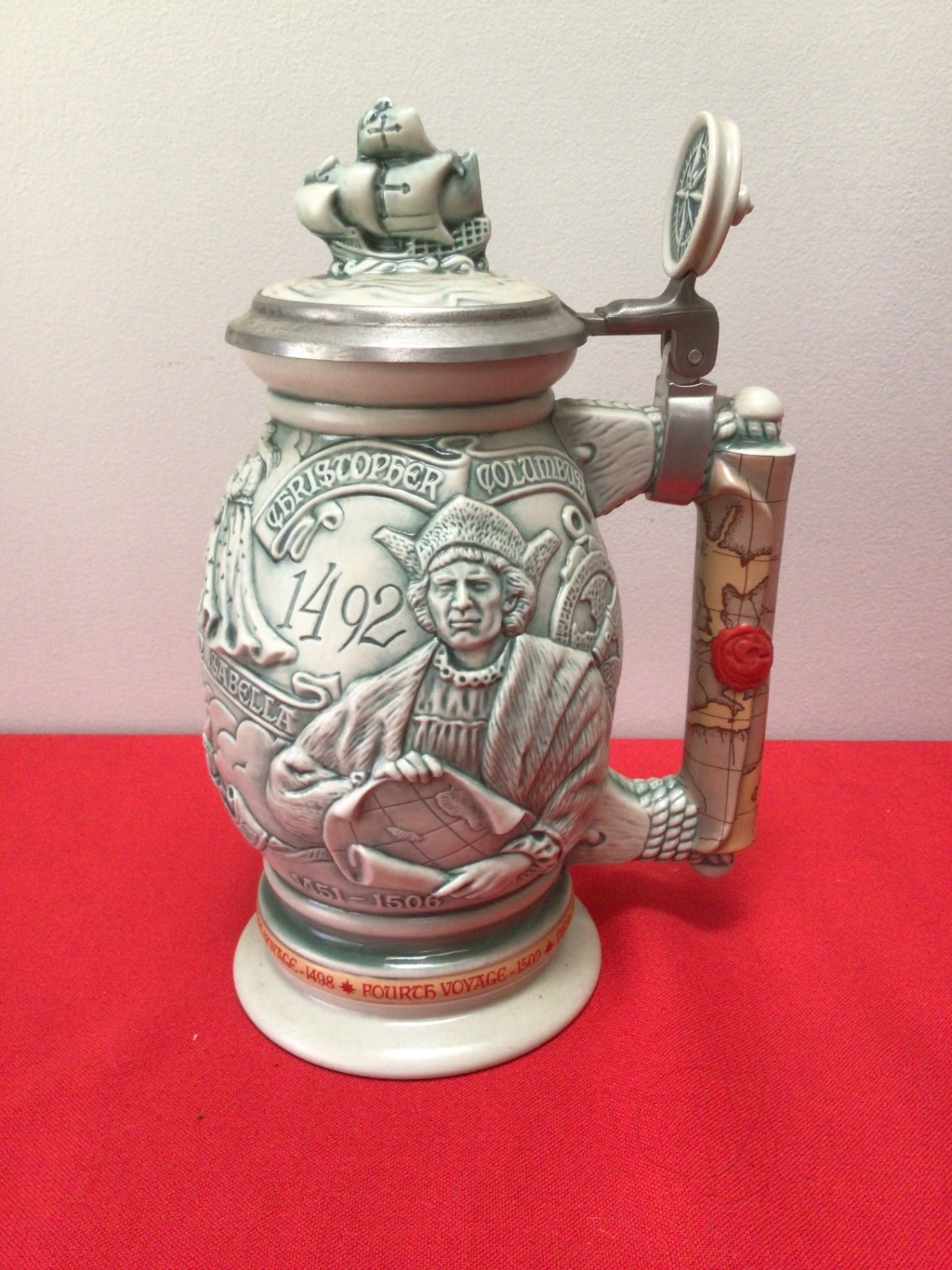 Collection of decorative beer steins with pewter lids - image 3 of 7