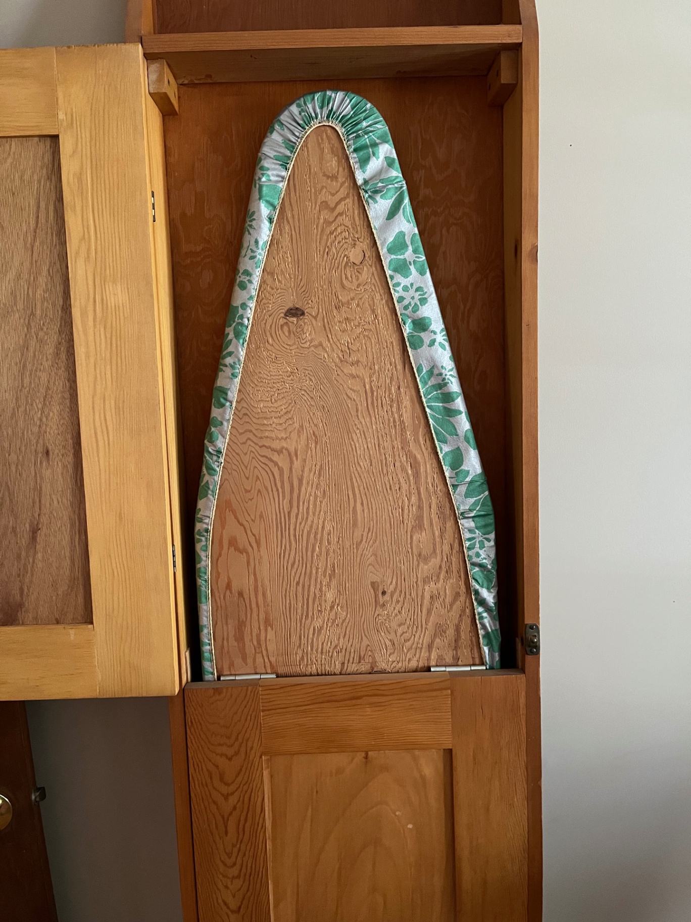 Tall wooden cabinet with ironing board 17 1/2x 14x78 - image 2 of 2