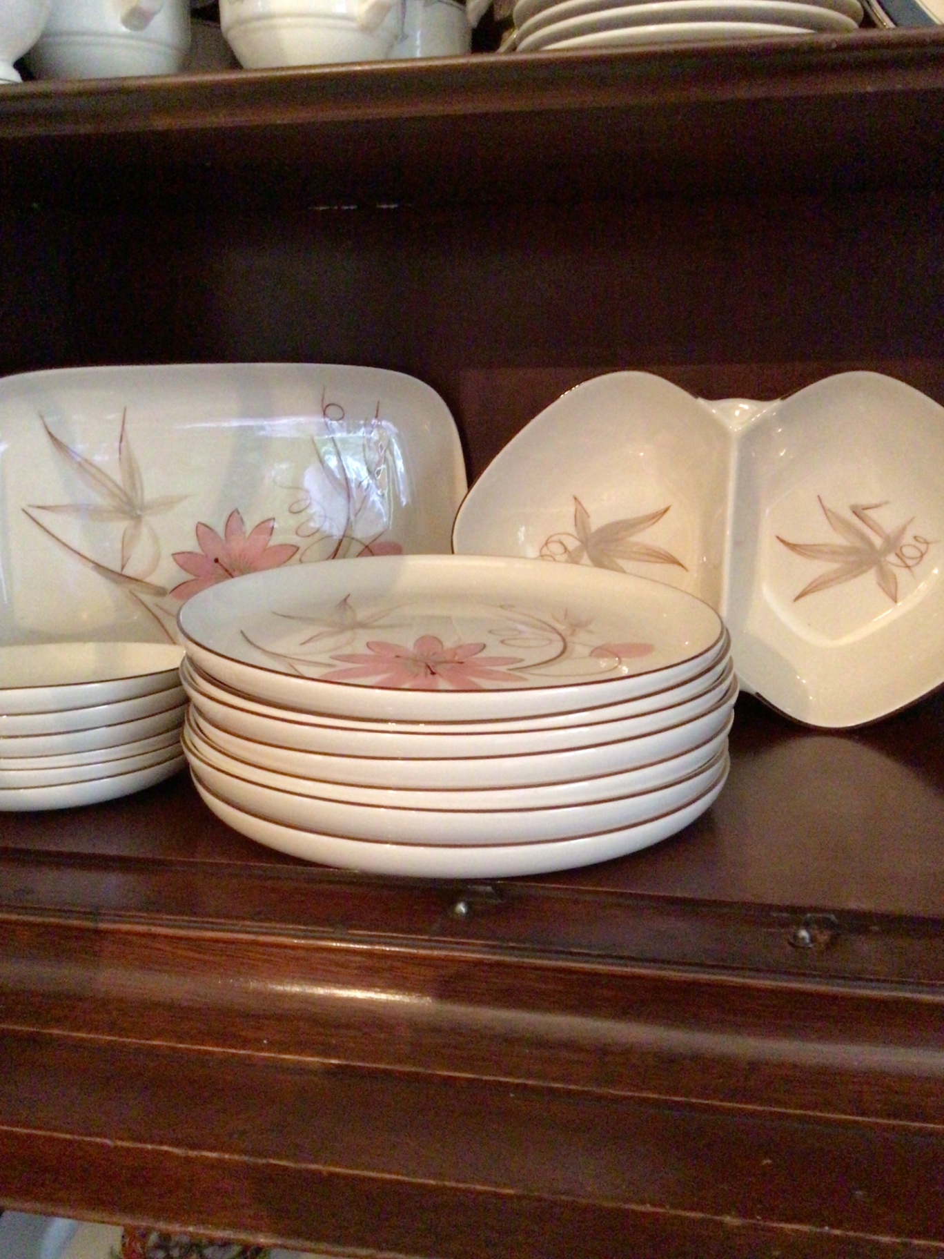 Winfield Floral pink-bamboo ceramic dinnerware set - image 1 of 4
