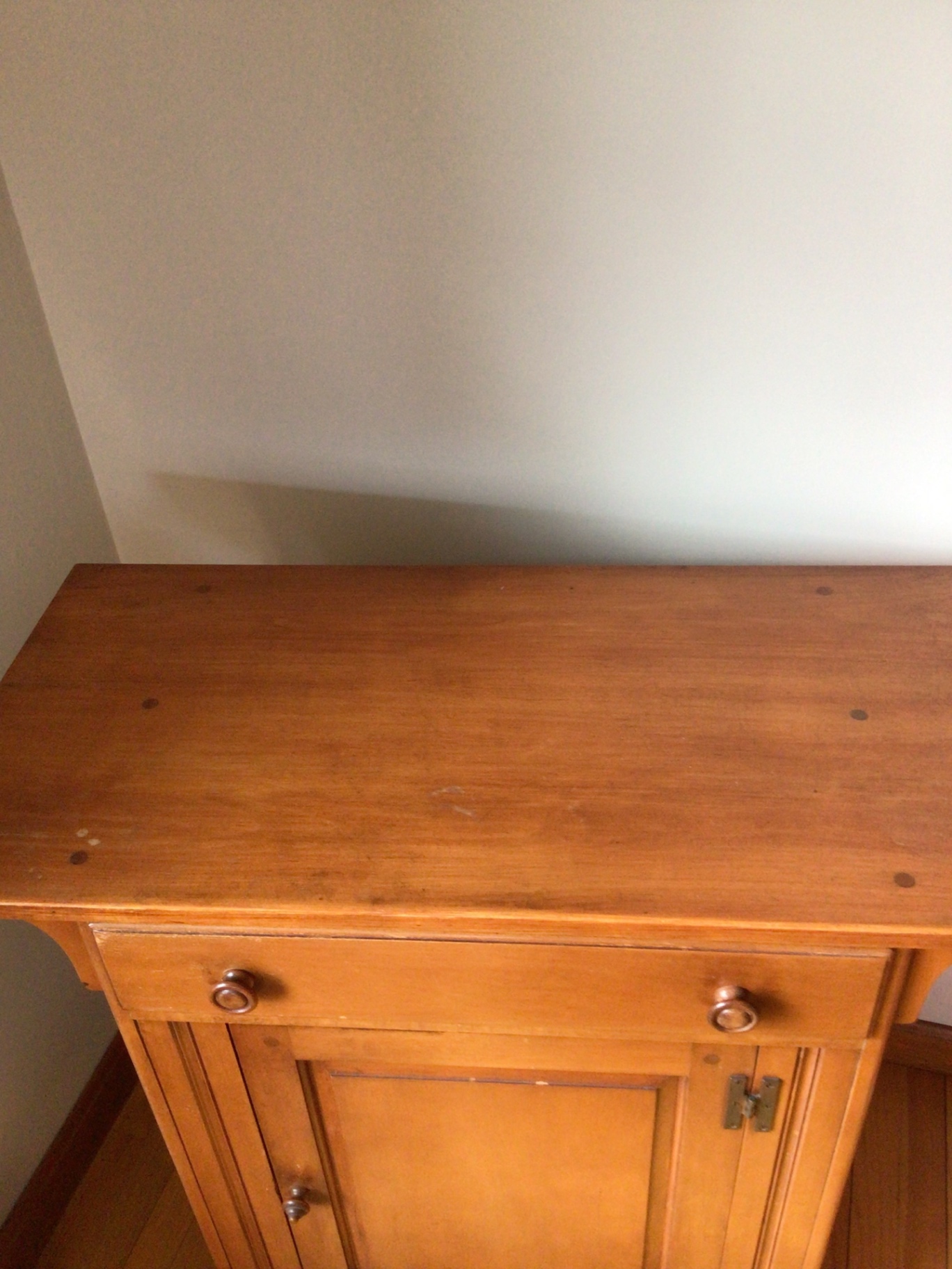 Wooden cabinet with top drawer and panel doors - image 2 of 5