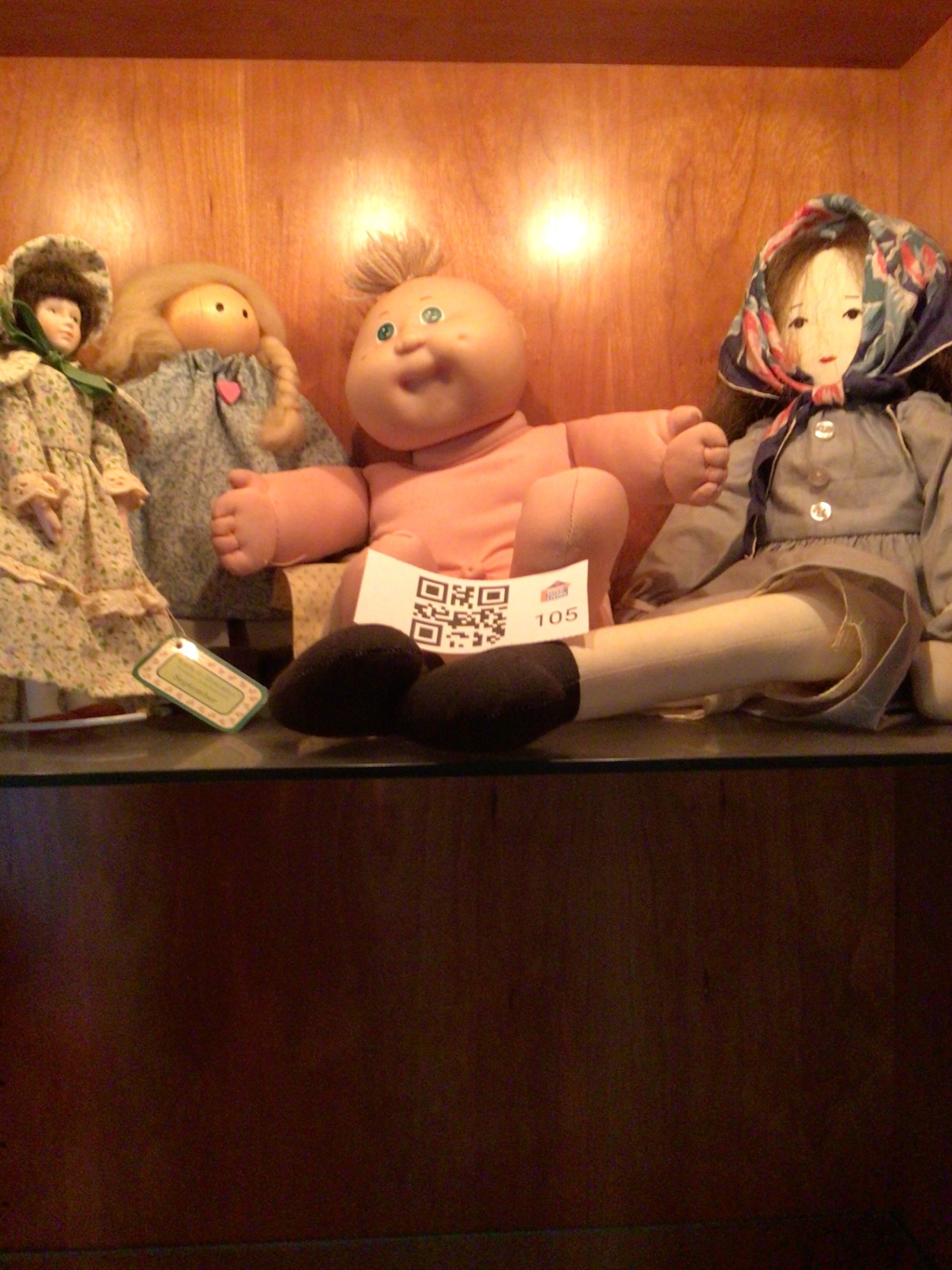 Doll Collection: pink plush baby doll and two cloth dolls - image 1 of 5