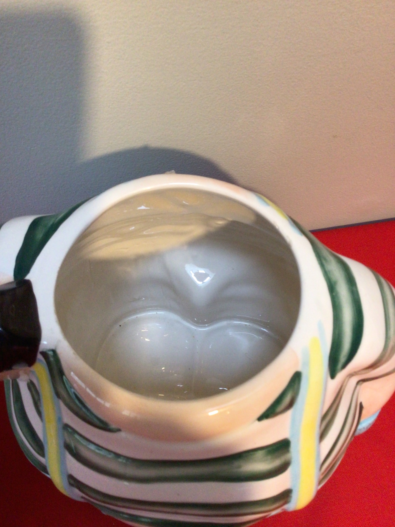 Ceramic pig figurine with striped shirt - image 3 of 3