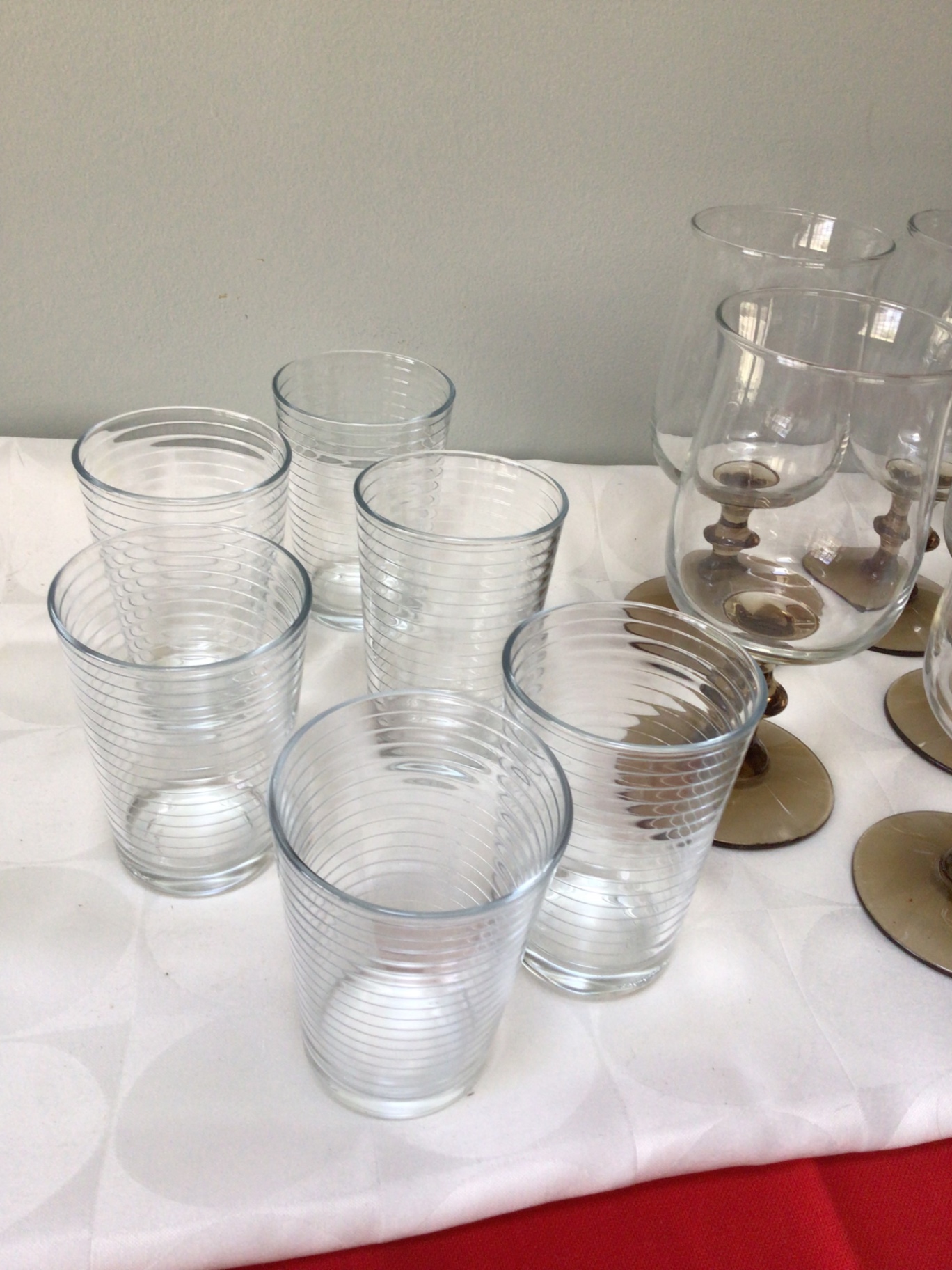 Assorted ribbed tumblers and stemmed goblets - image 3 of 3