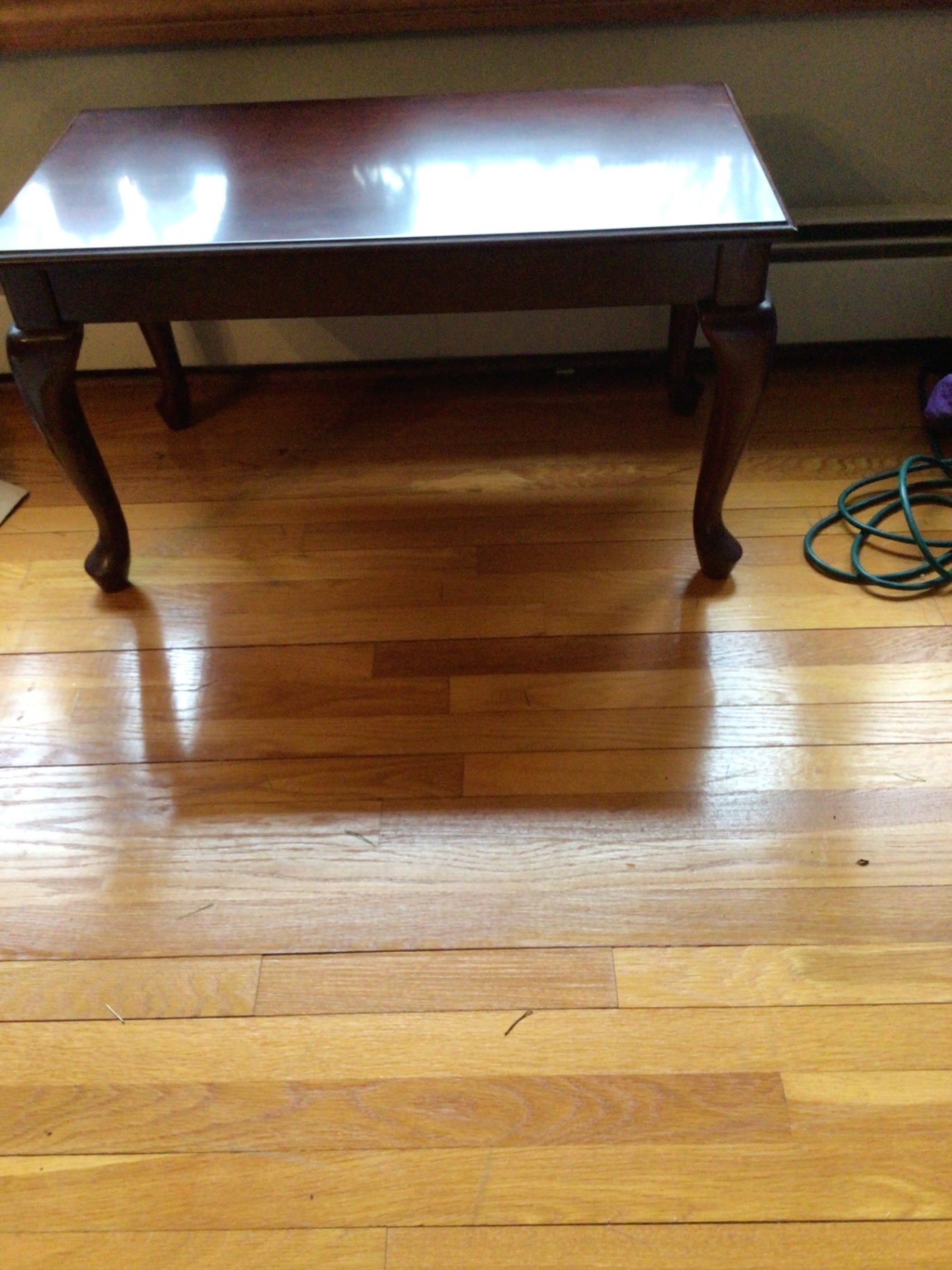 Dark Wood Coffee Table with Carved Cabriole Legs - image 1 of 3