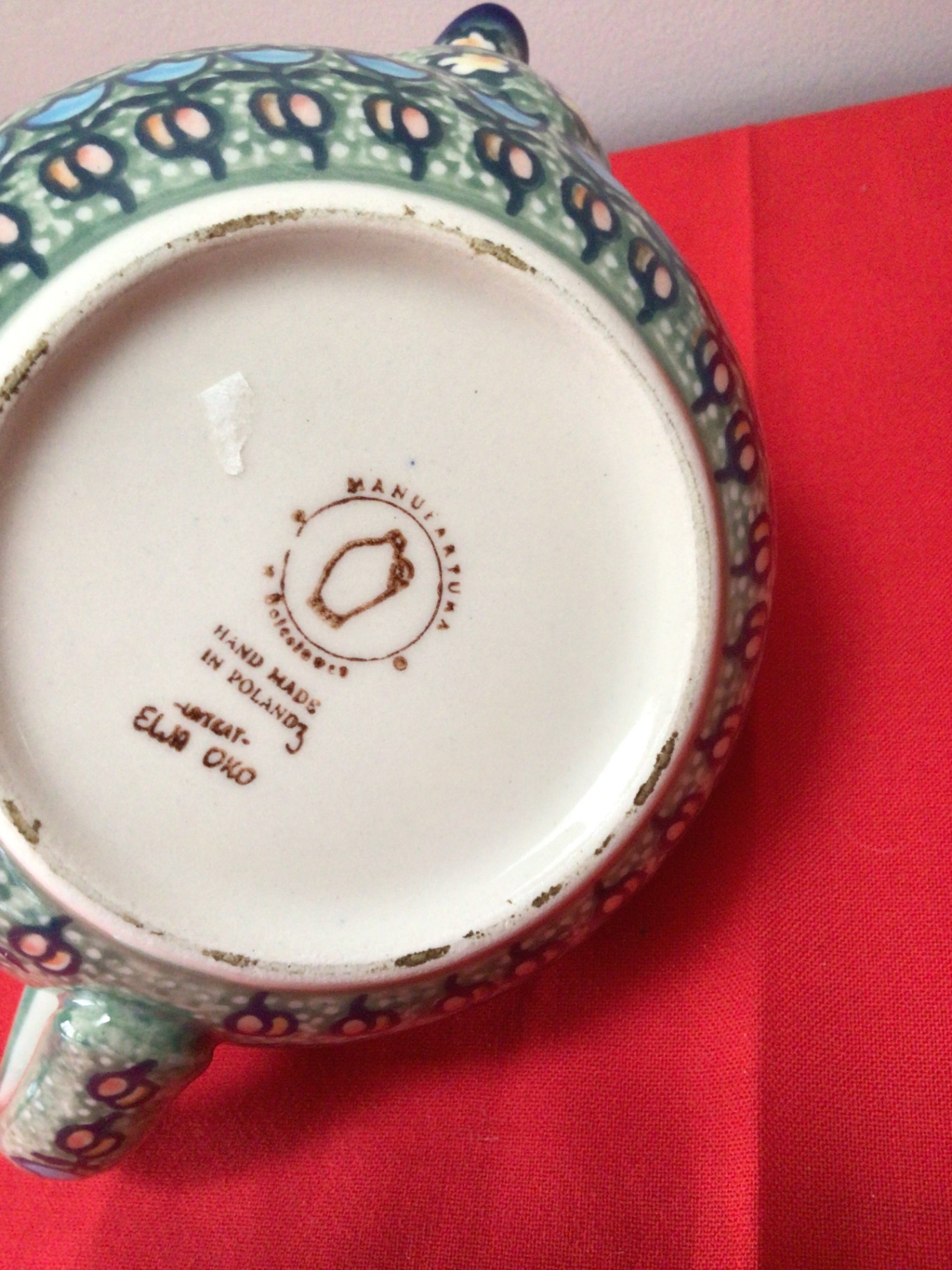 Hand-painted ceramic teapot and clear glass teapots with lids - image 5 of 5