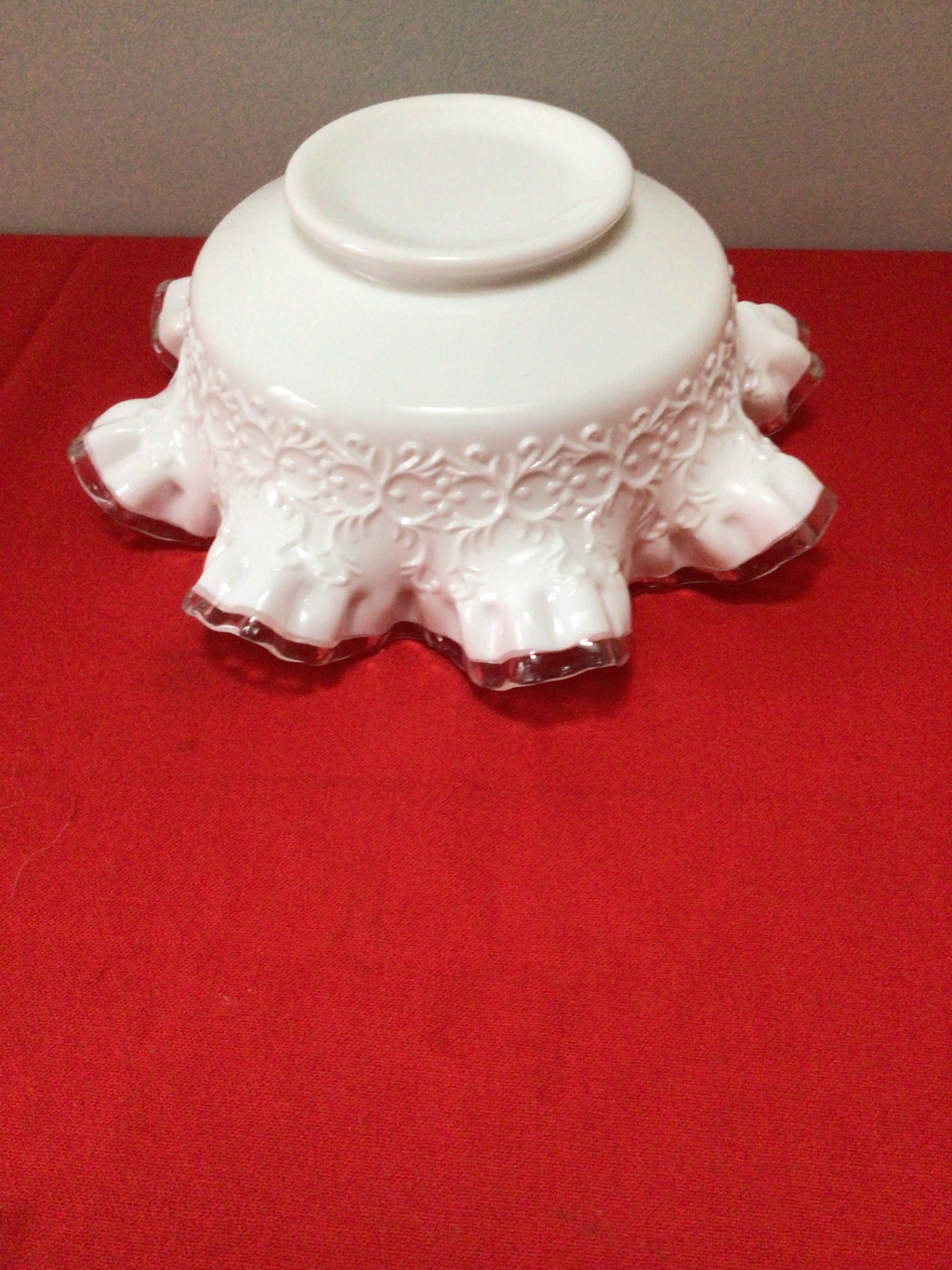 Fenton Milk glass ruffled-edge compote bowl - image 2 of 3