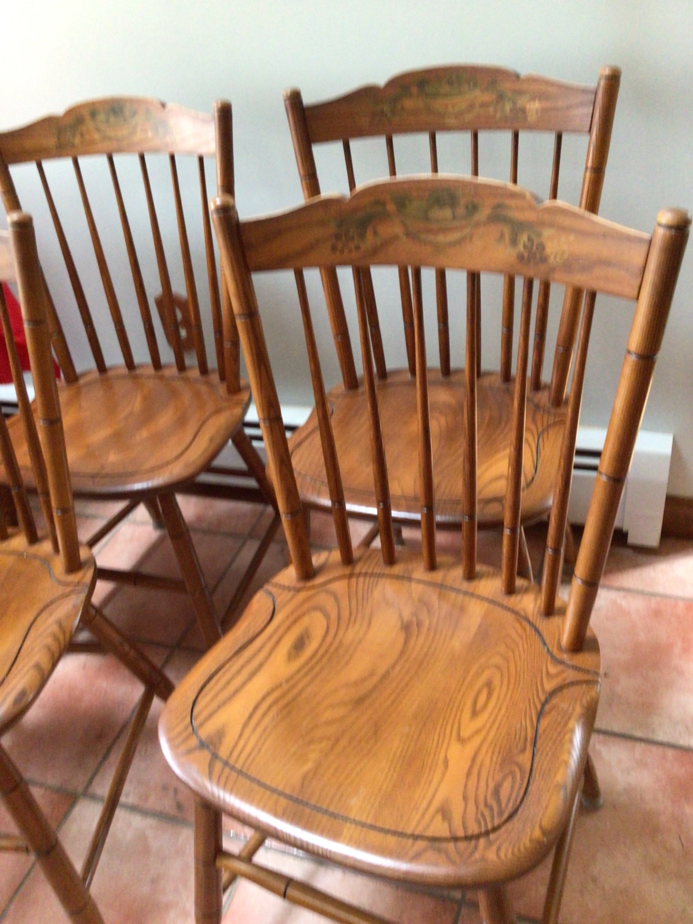 Wooden dining chairs with spindle backs - image 2 of 5