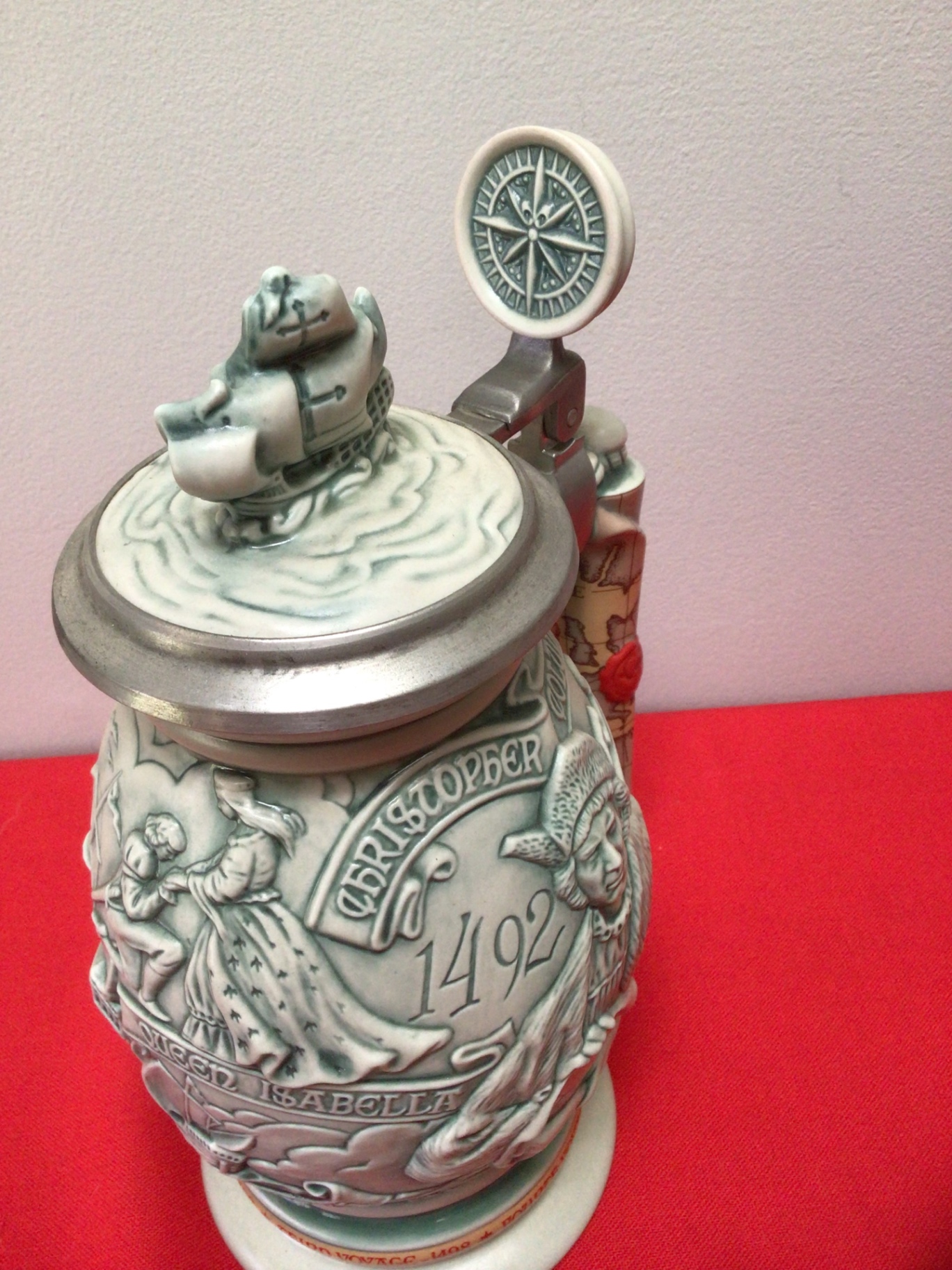 Collection of decorative beer steins with pewter lids - image 4 of 7
