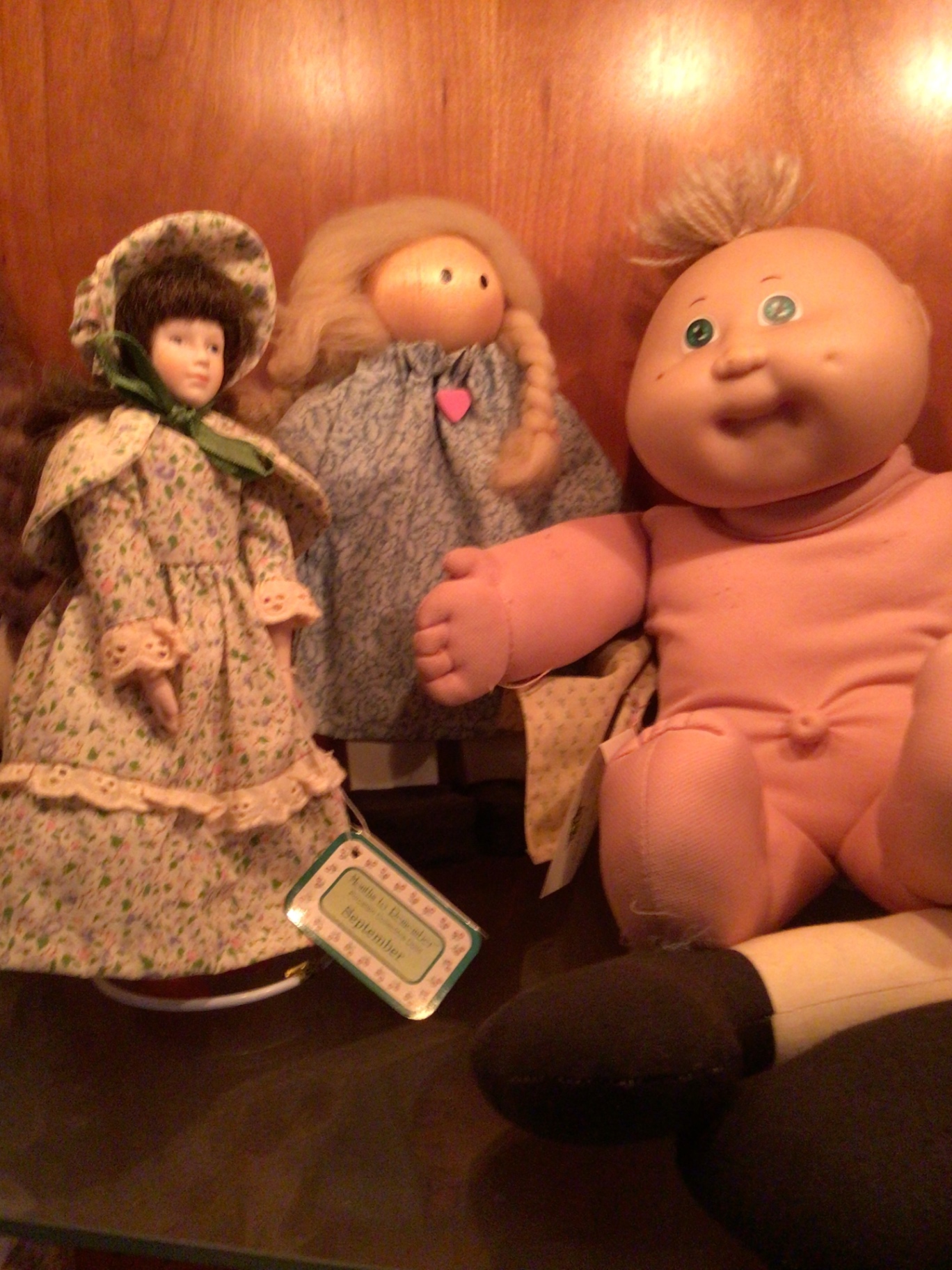 Doll Collection: pink plush baby doll and two cloth dolls - image 3 of 5