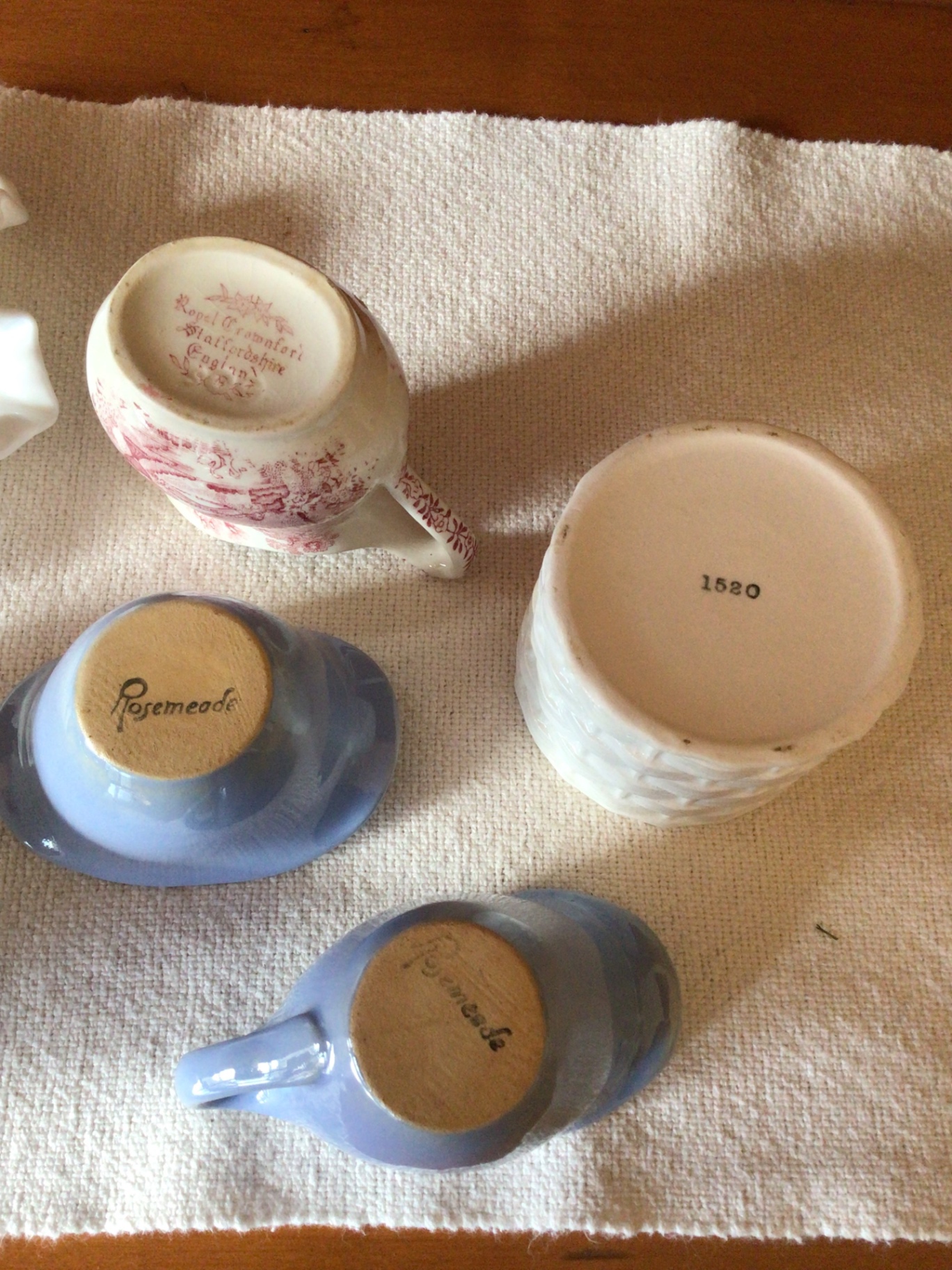 Assorted Kitchenware: milk glass, Rosemeade Bowls, Creamers, Pitchers and a Lidded Jar - image 2 of 3