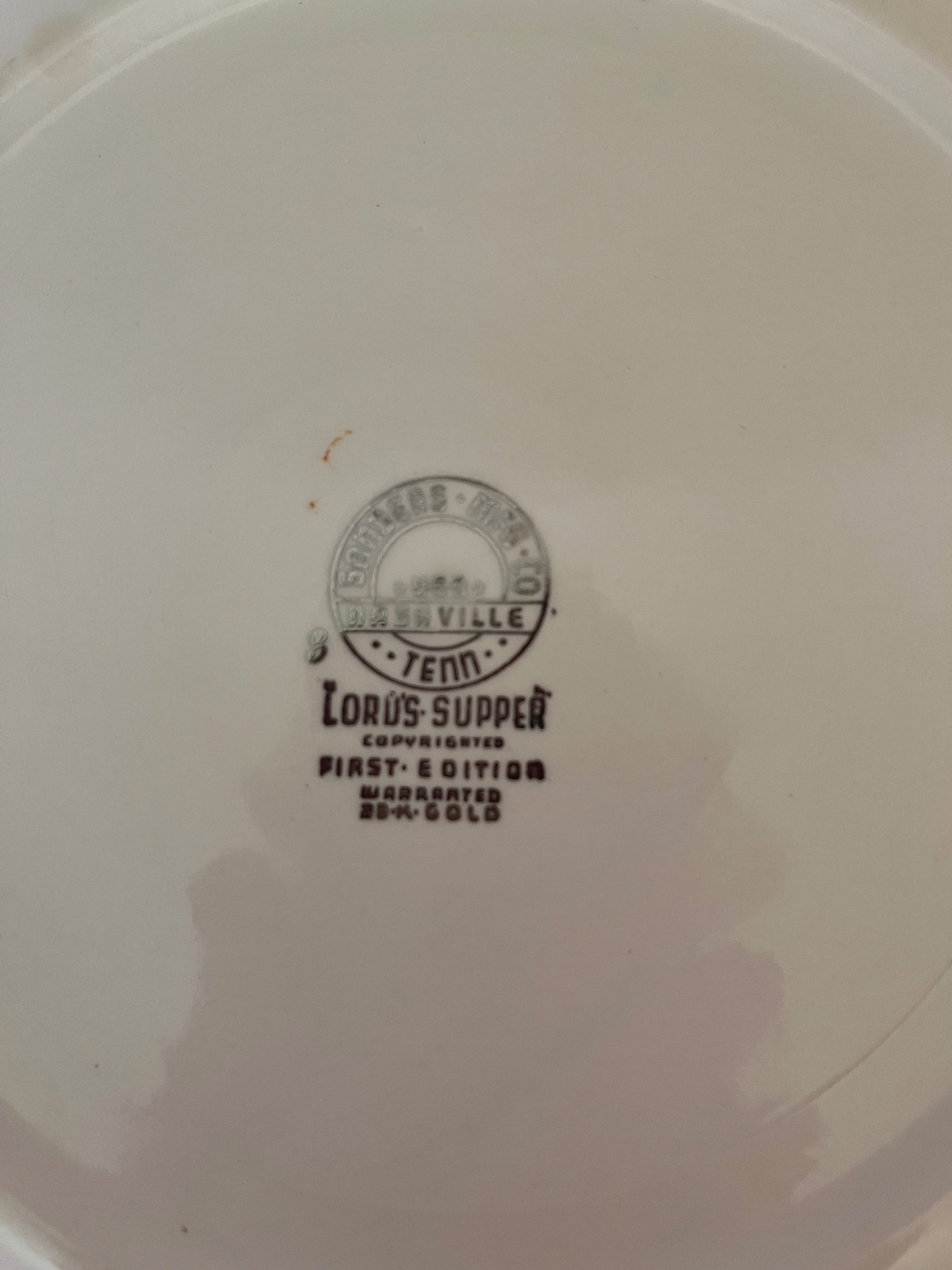 Decorative plate featuring The Last Supper with gold floral border - image 2 of 2