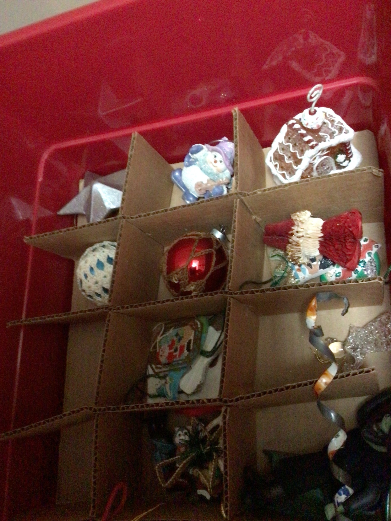Assorted Christmas Ornaments in Storage Organizer - image 2 of 5