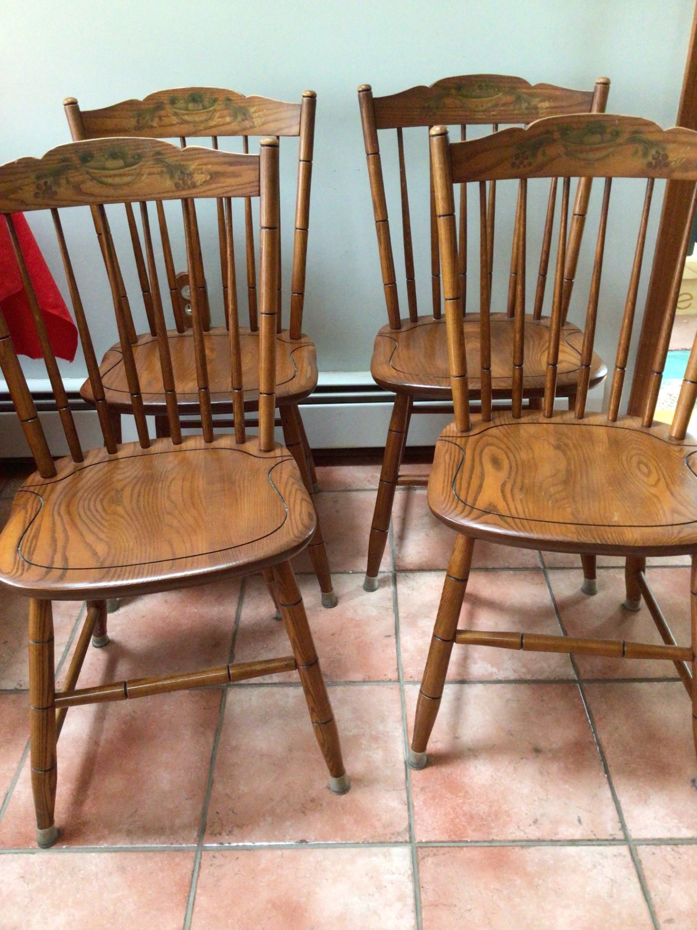 Wooden dining chairs with spindle backs - image 1 of 5