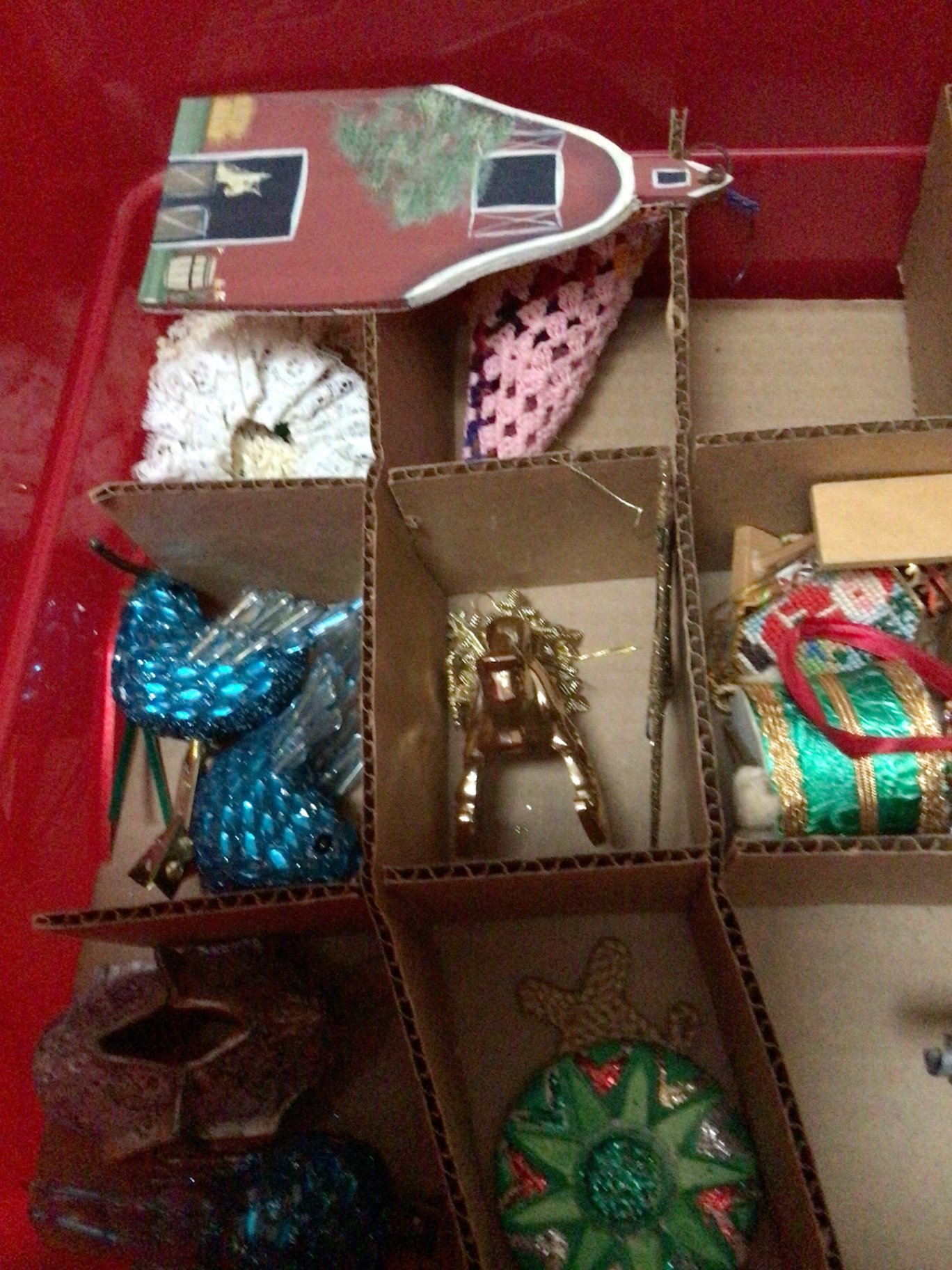 Assorted Christmas Ornaments in Storage Organizer - image 3 of 5