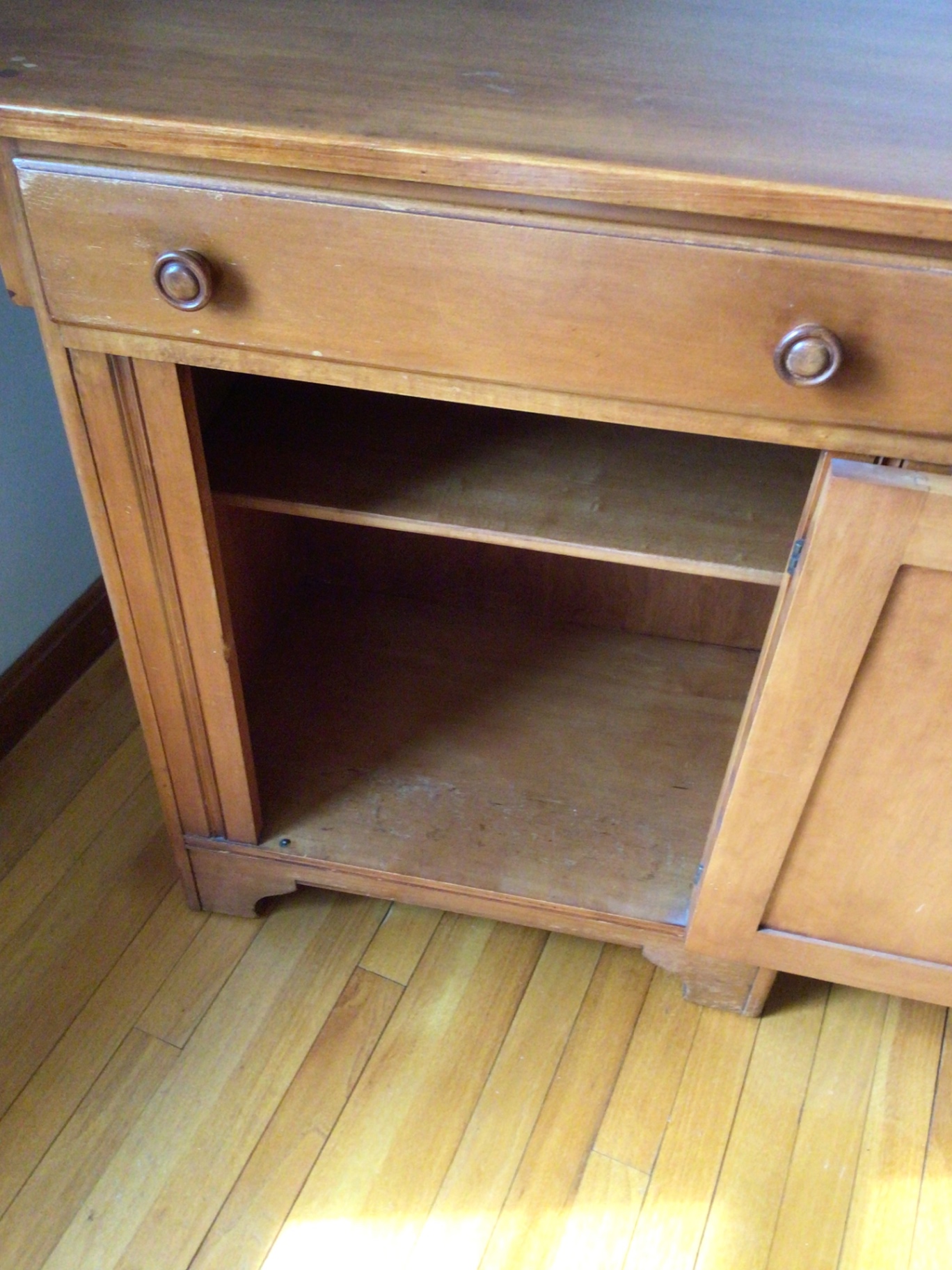 Wooden cabinet with top drawer and panel doors - image 5 of 5