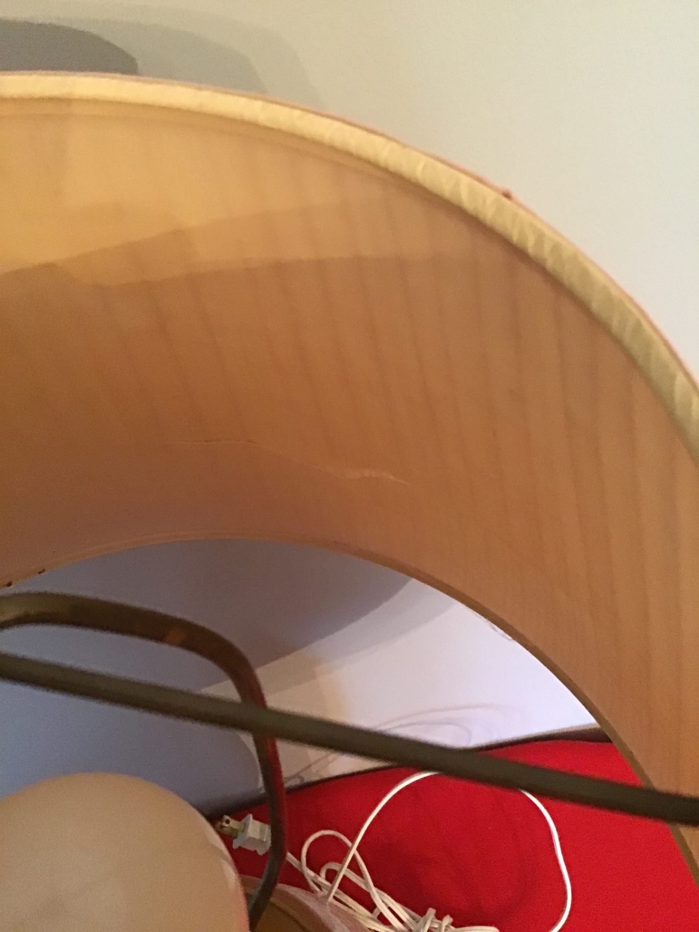 Ceramic lamp with pink pleated shade - image 2 of 3