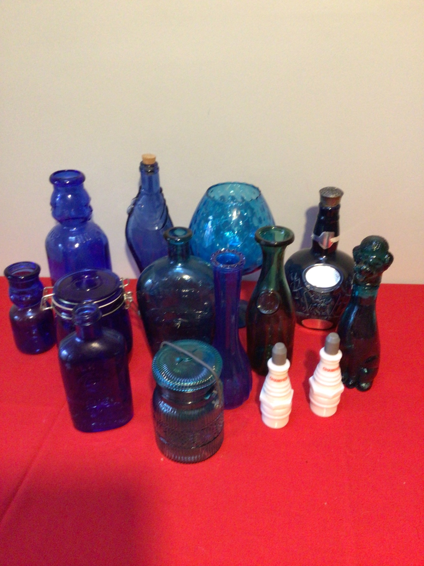 Cobalt blue glass bottles and vessels assortment - image 1 of 5
