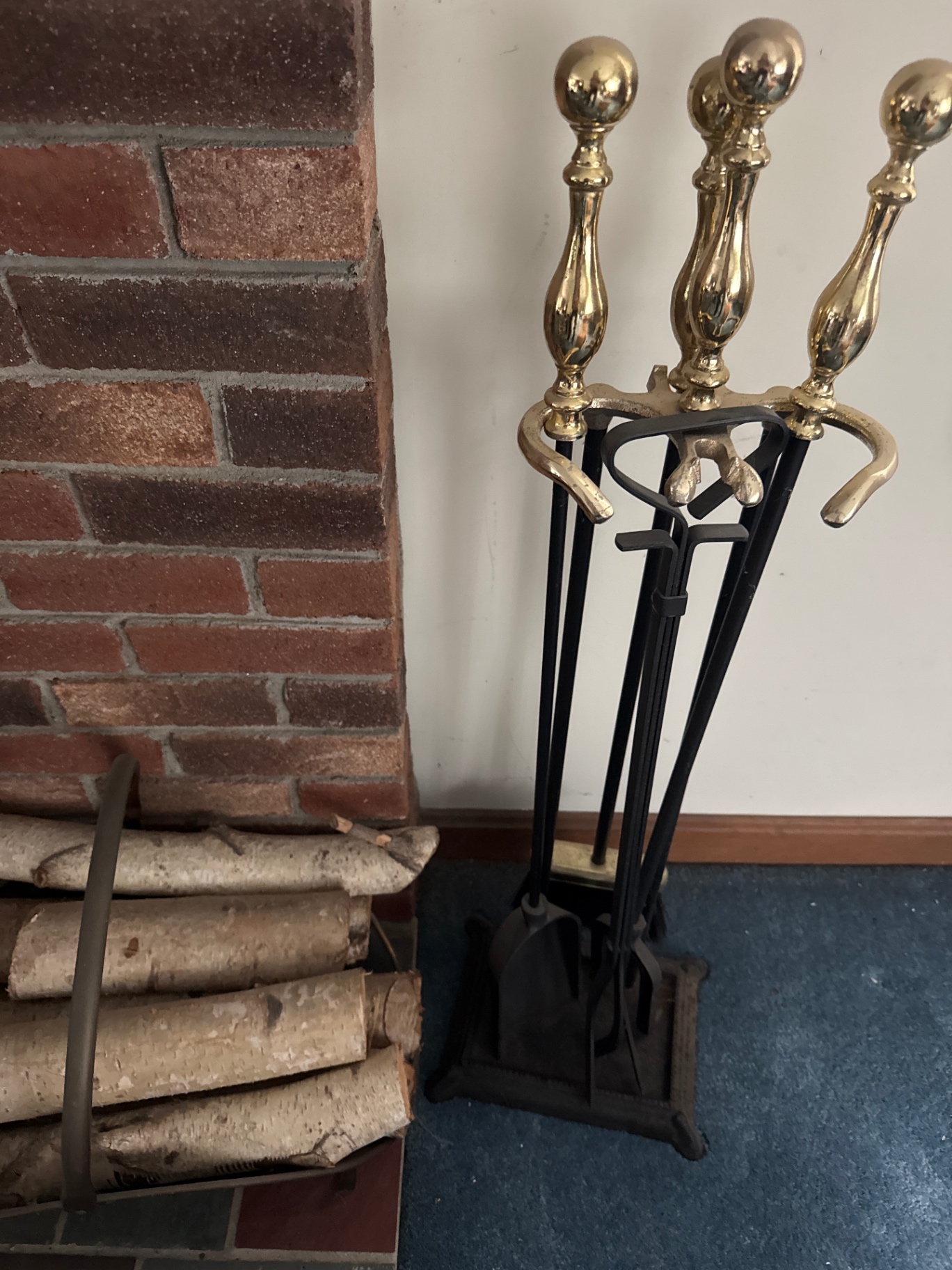 Birch Firewood and Fireplace Tool Set - image 2 of 3