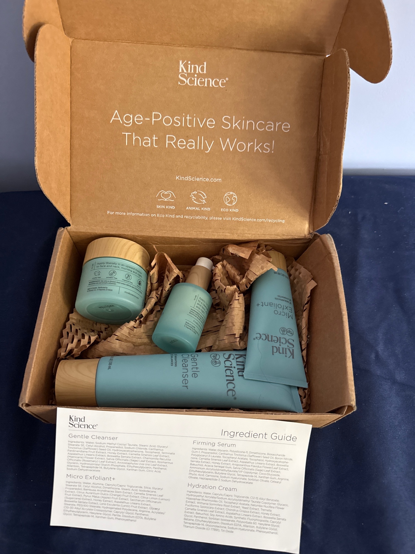 Kind Science skincare kit with cleanser, serum, exfoliant, and cream - image 1 of 2