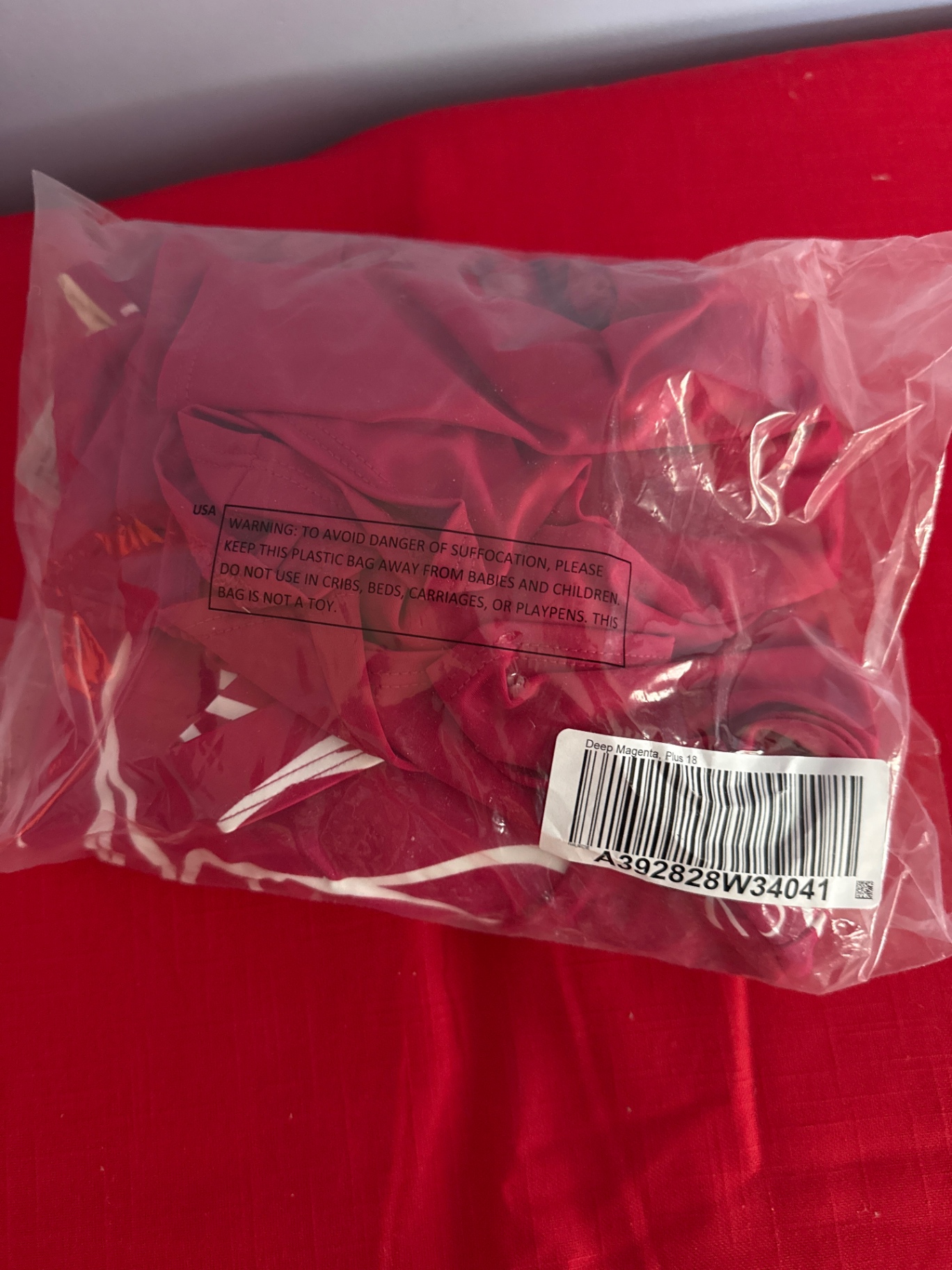 Denim & Co. Beach Tankini Short Set in Deep Magenta (Plus Size 18) - image 3 of 3