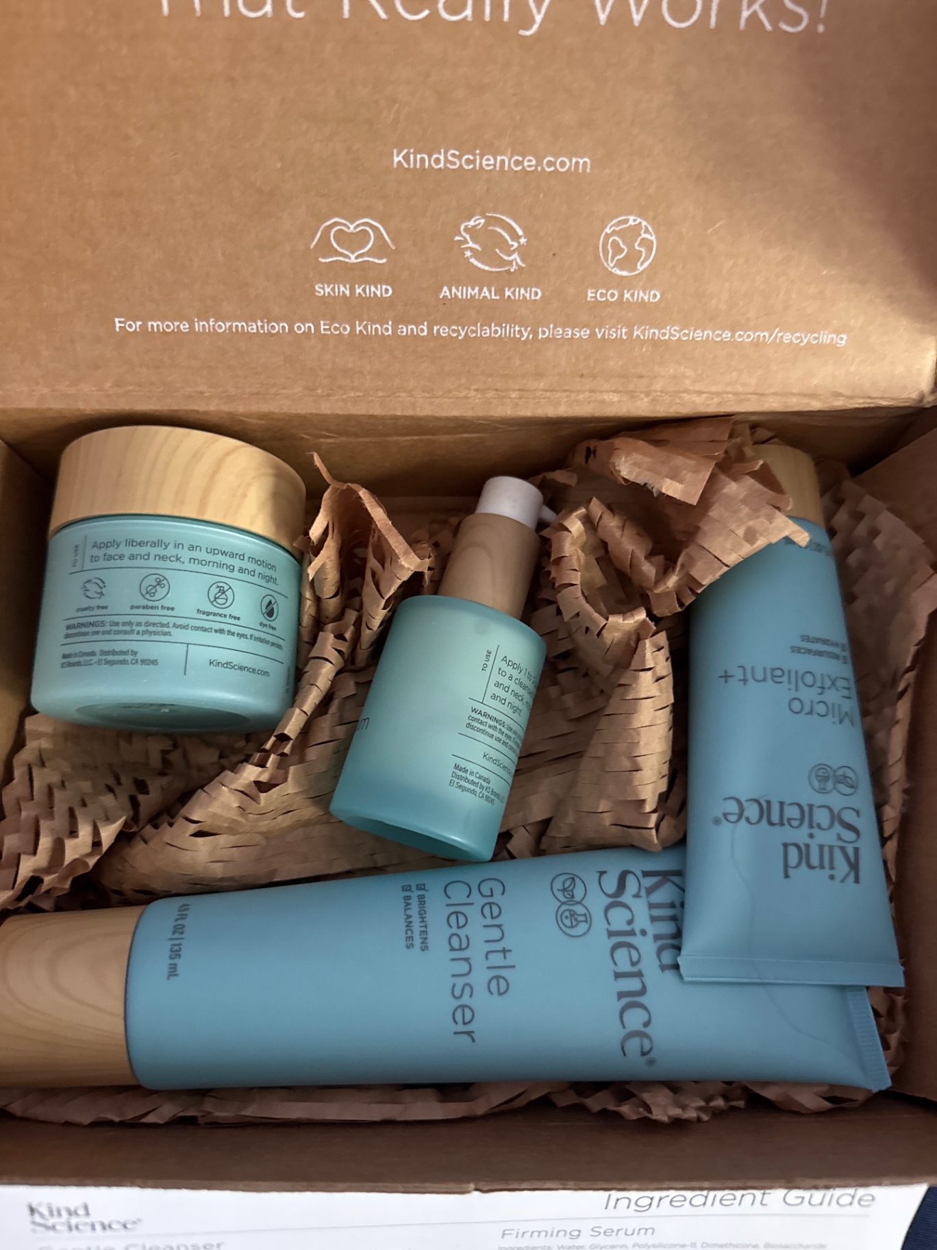 Kind Science skincare kit with cleanser, serum, exfoliant, and cream - image 2 of 2